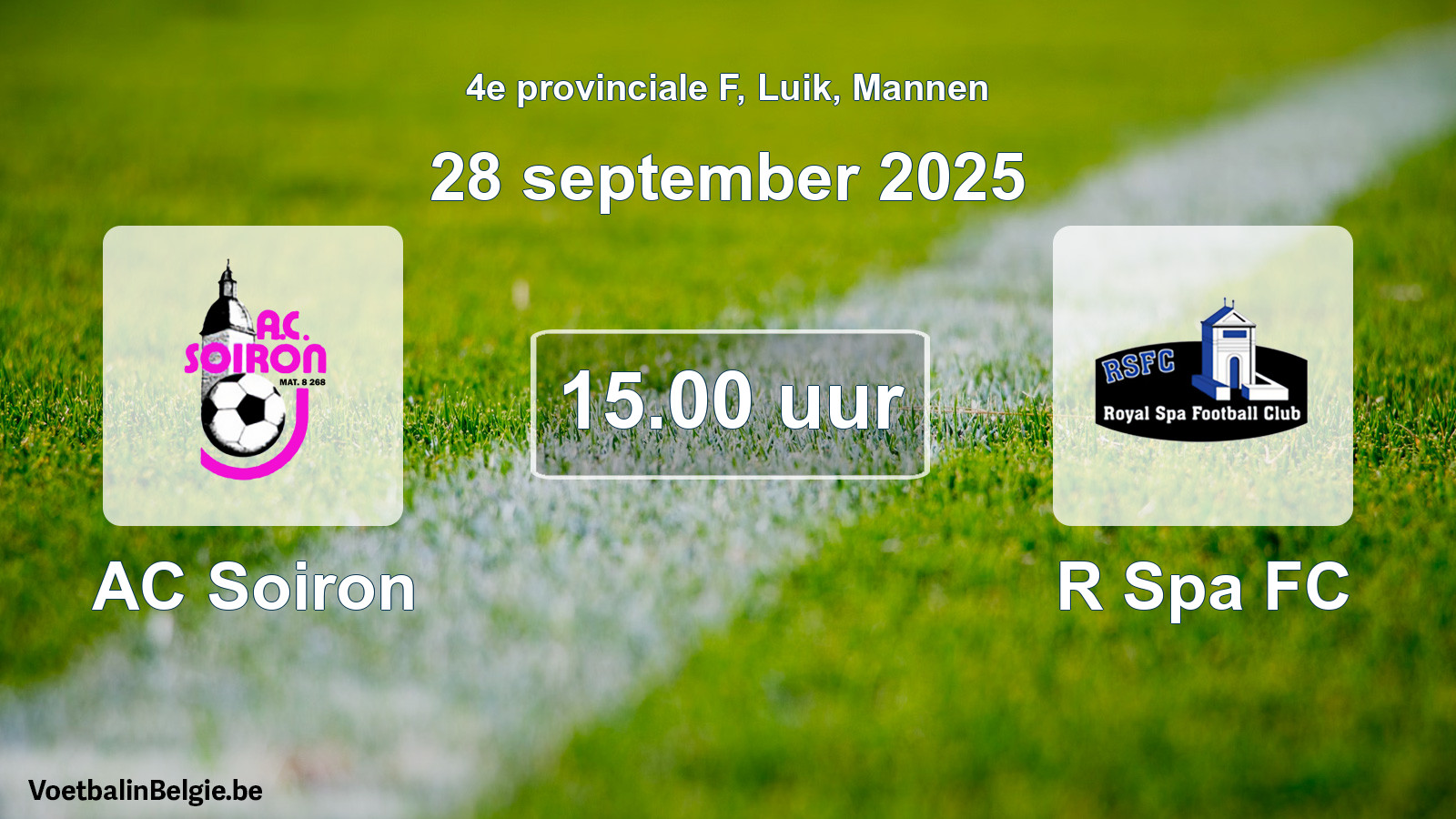 Scheduled match men football: AC Soiron - R Spa FC (28 September 2025)