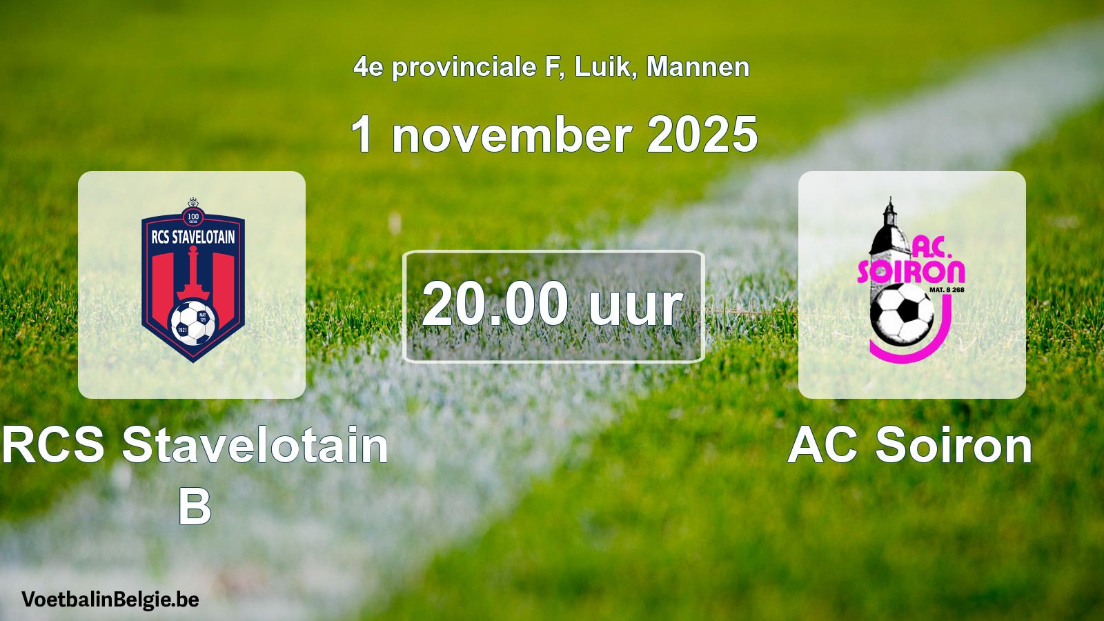 Scheduled match men football: RCS Stavelotain B - AC Soiron (1 November 2025)