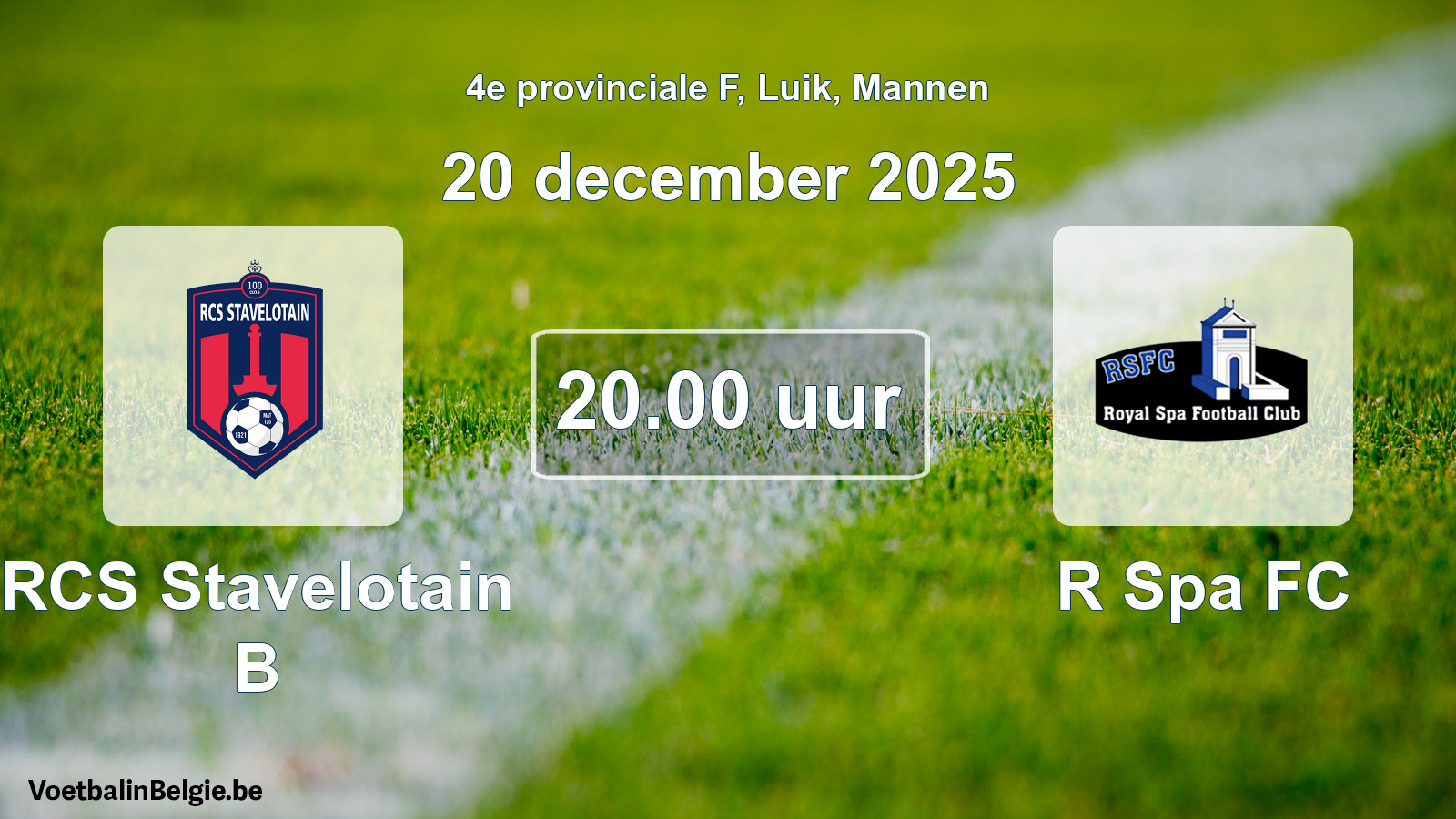 Scheduled match men football: RCS Stavelotain B - R Spa FC (20 December 2025)