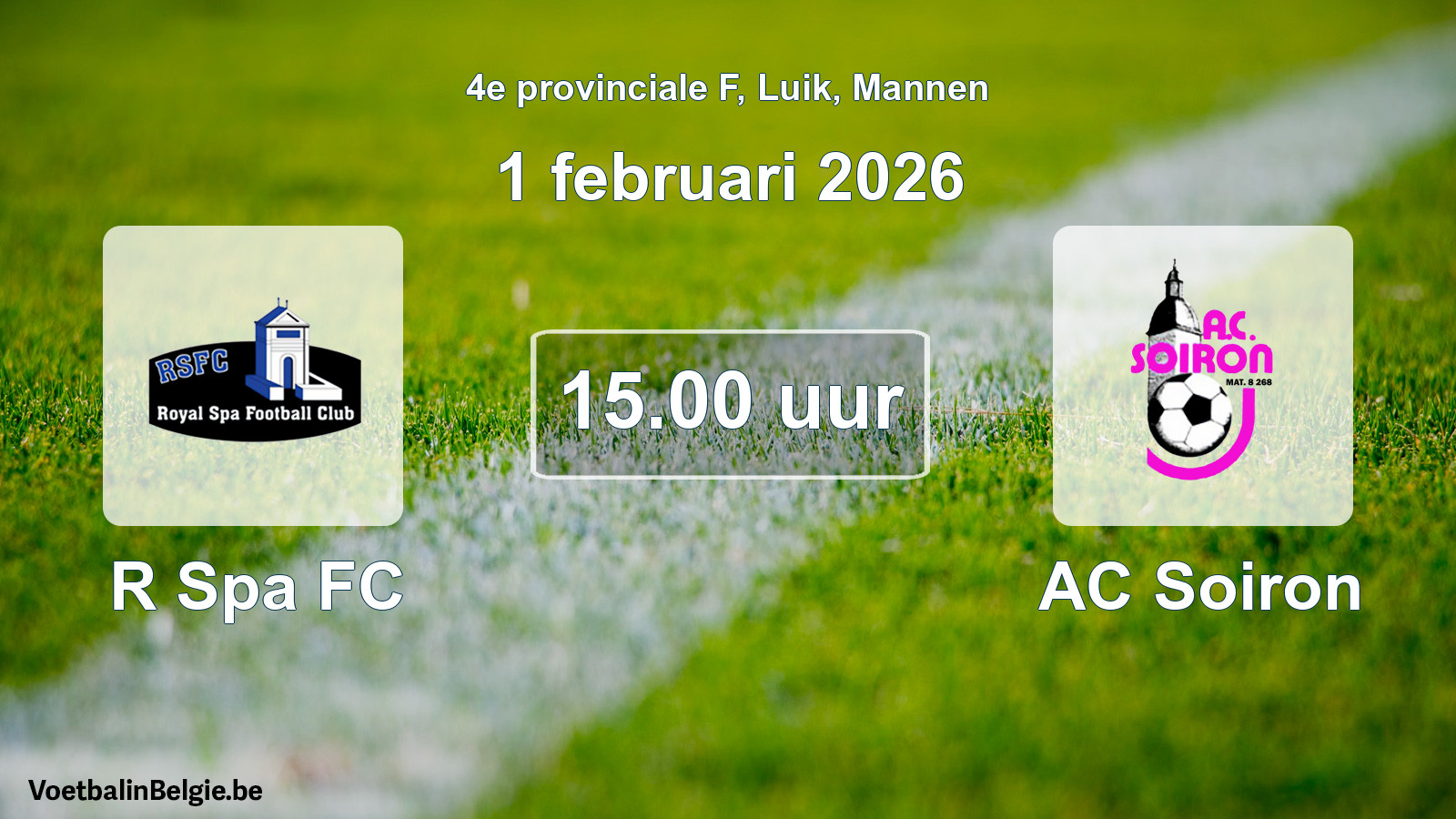 Scheduled match men football: R Spa FC - AC Soiron (1 February 2026)
