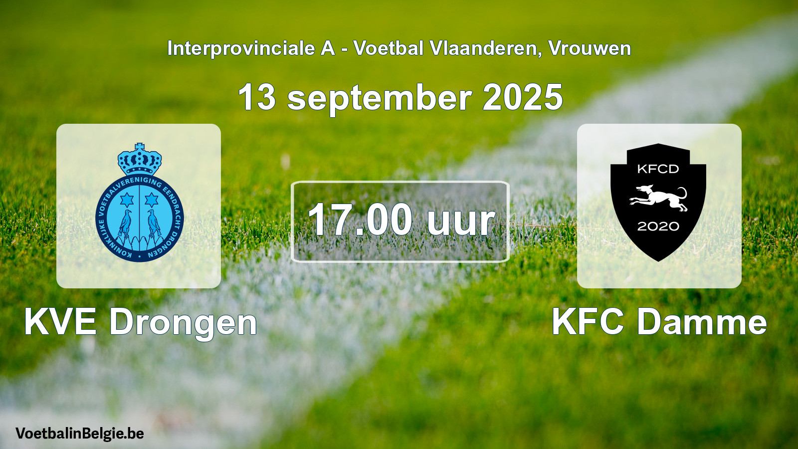 Scheduled match women football: KVE Drongen - KFC Damme (13 September 2025)