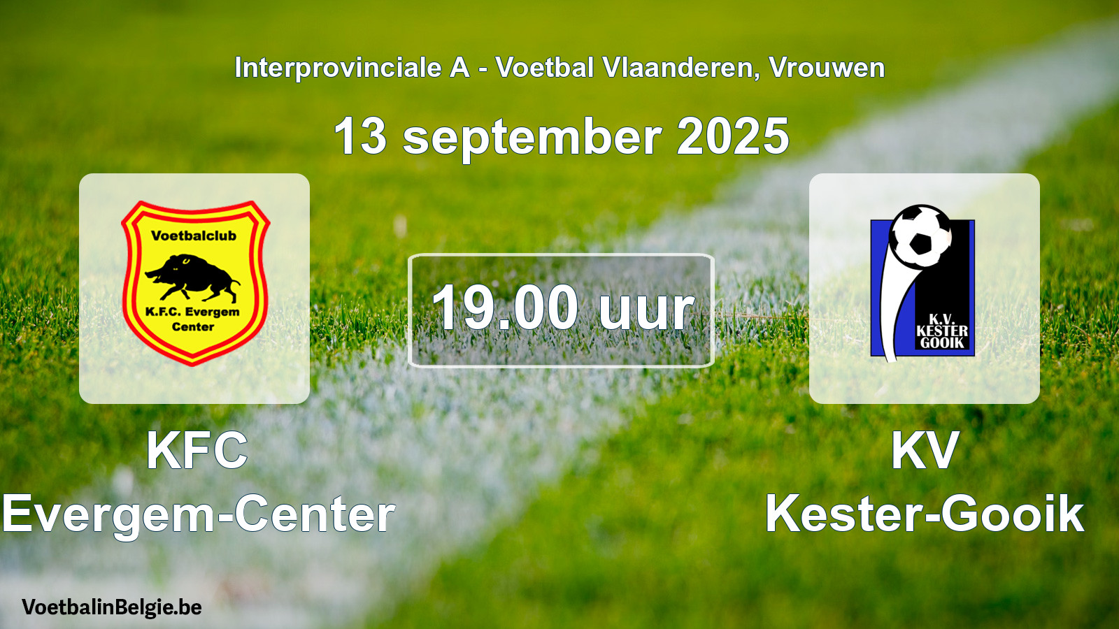 Scheduled match women football: KFC Evergem-Center - KV Kester-Gooik (13 September 2025)