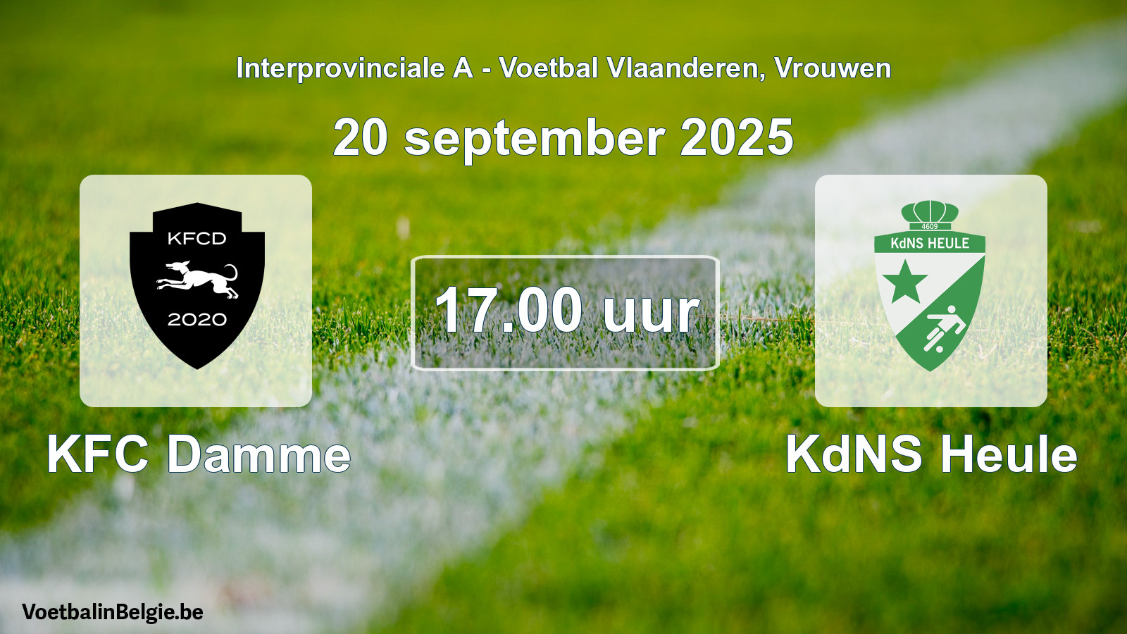 Scheduled match women football: KFC Damme - KdNS Heule (20 September 2025)