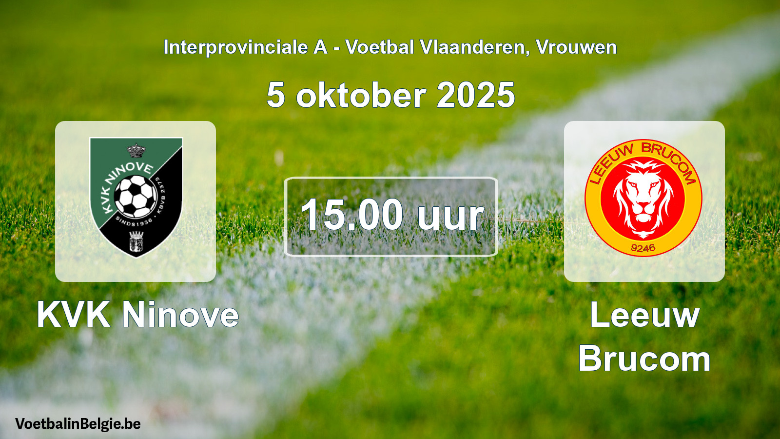 Scheduled match women football: KVK Ninove - Leeuw Brucom (5 October 2025)