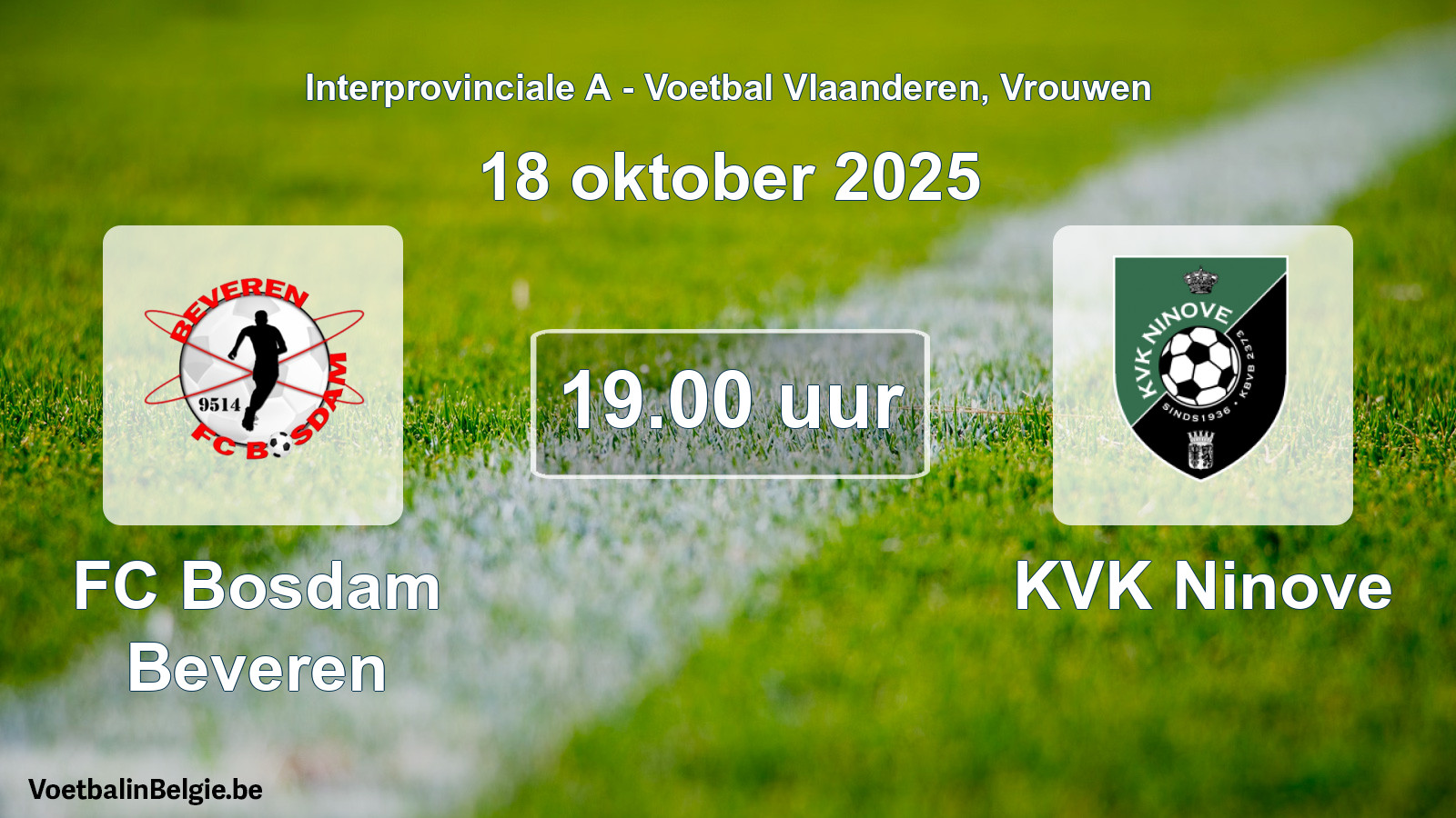 Scheduled match women football: FC Bosdam Beveren - KVK Ninove (18 October 2025)