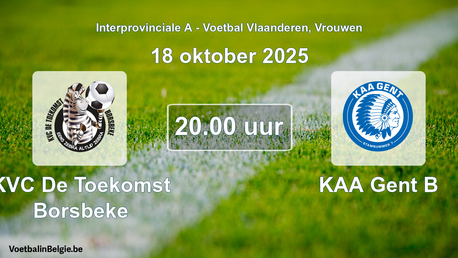 Scheduled match women football: KVC De Toekomst Borsbeke - KAA Gent B (18 October 2025)