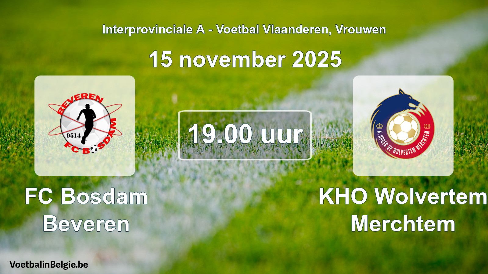 Scheduled match women football: FC Bosdam Beveren - KHO Wolvertem Merchtem (15 November 2025)