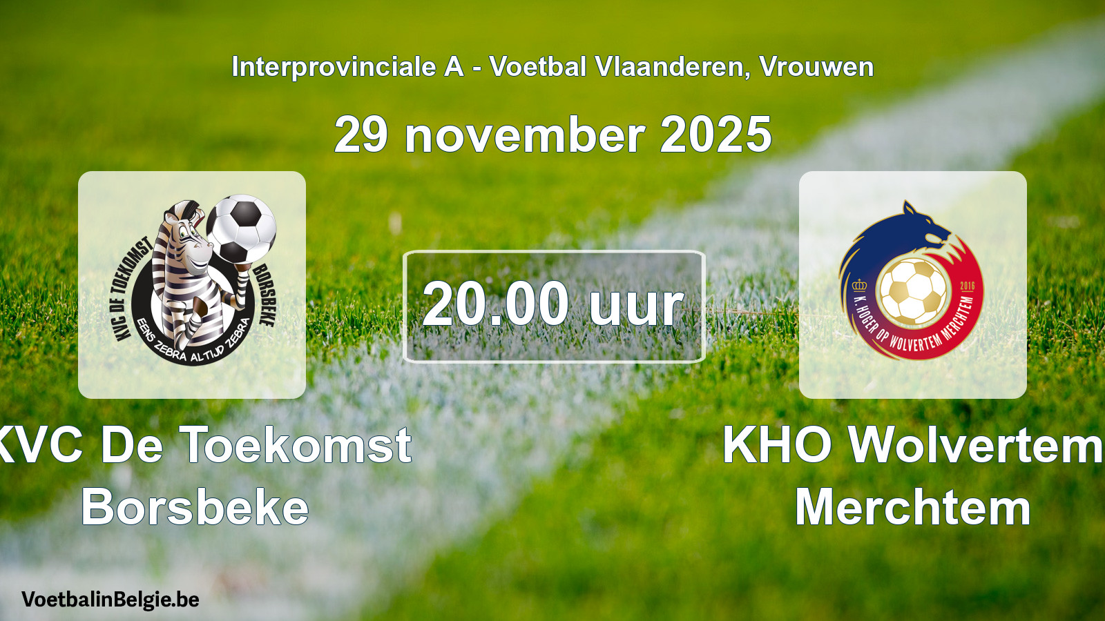 Scheduled match women football: KVC De Toekomst Borsbeke - KHO Wolvertem Merchtem (29 November 2025)