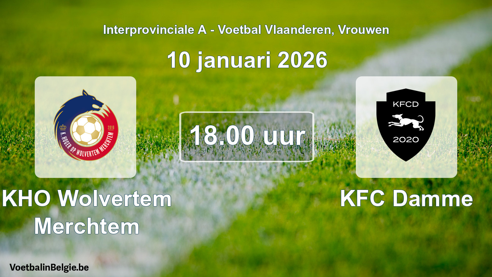 Scheduled match women football: KHO Wolvertem Merchtem - KFC Damme (10 January 2026)