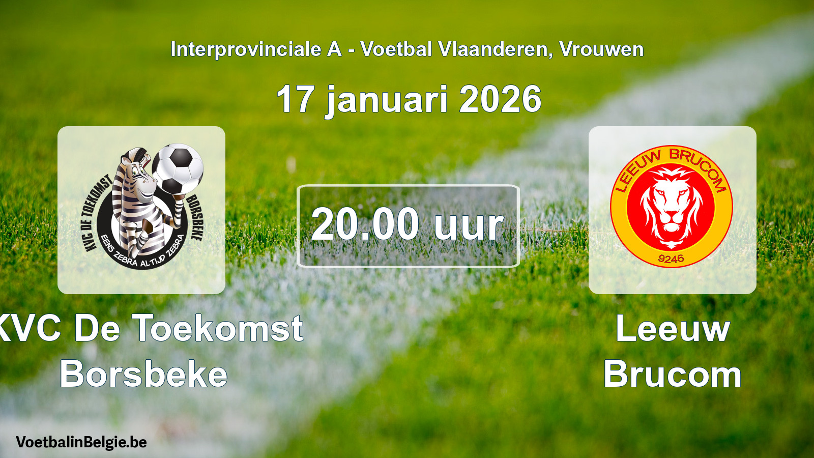 Scheduled match women football: KVC De Toekomst Borsbeke - Leeuw Brucom (17 January 2026)