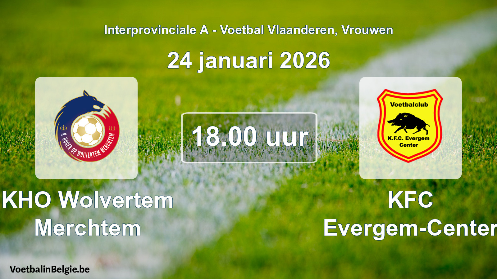 Scheduled match women football: KHO Wolvertem Merchtem - KFC Evergem-Center (24 January 2026)