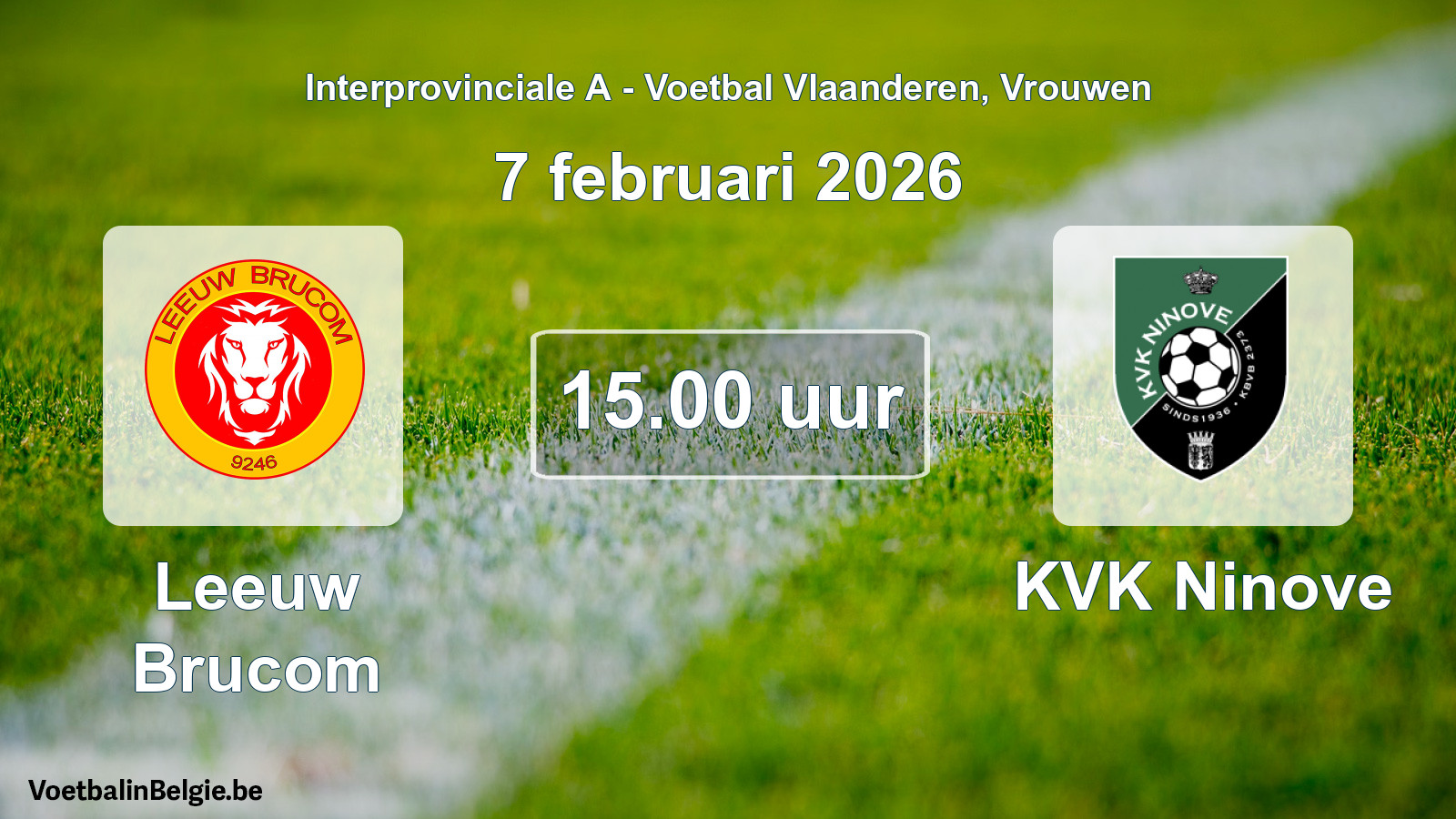 Scheduled match women football: Leeuw Brucom - KVK Ninove (7 February 2026)