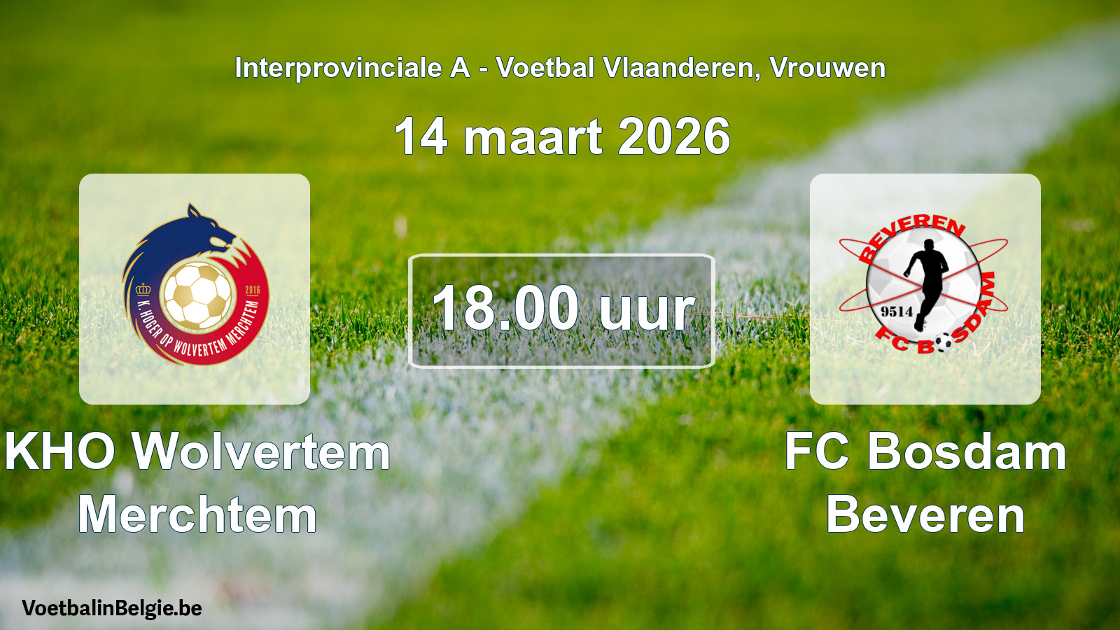 Scheduled match women football: KHO Wolvertem Merchtem - FC Bosdam Beveren (14 March 2026)