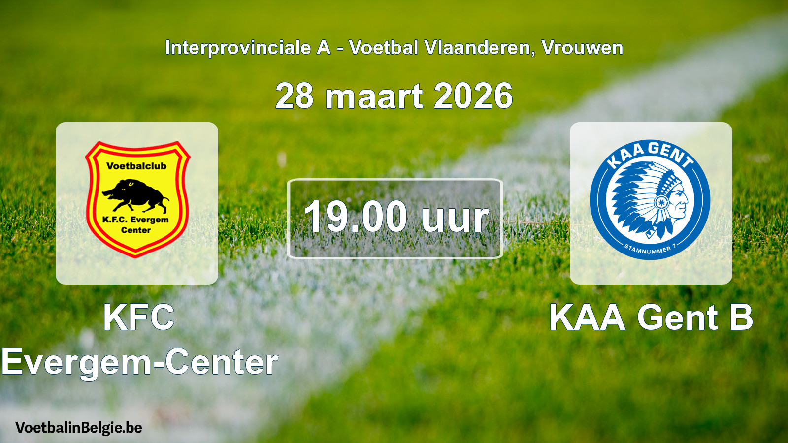 Scheduled match women football: KFC Evergem-Center - KAA Gent B (28 March 2026)