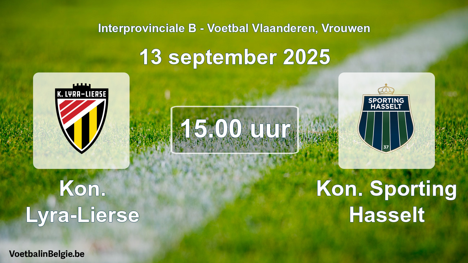 Scheduled match women football: Kon. Lyra-Lierse - Kon. Sporting Hasselt (13 September 2025)