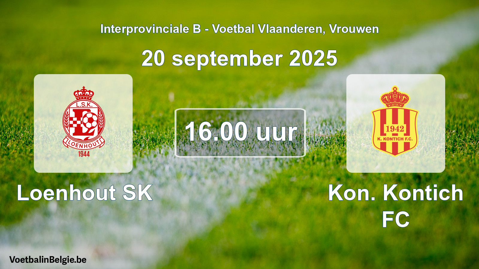 Geplande wedstrijd vrouwenvoetbal: Loenhout SK - Kon. Kontich FC (20 september 2025)