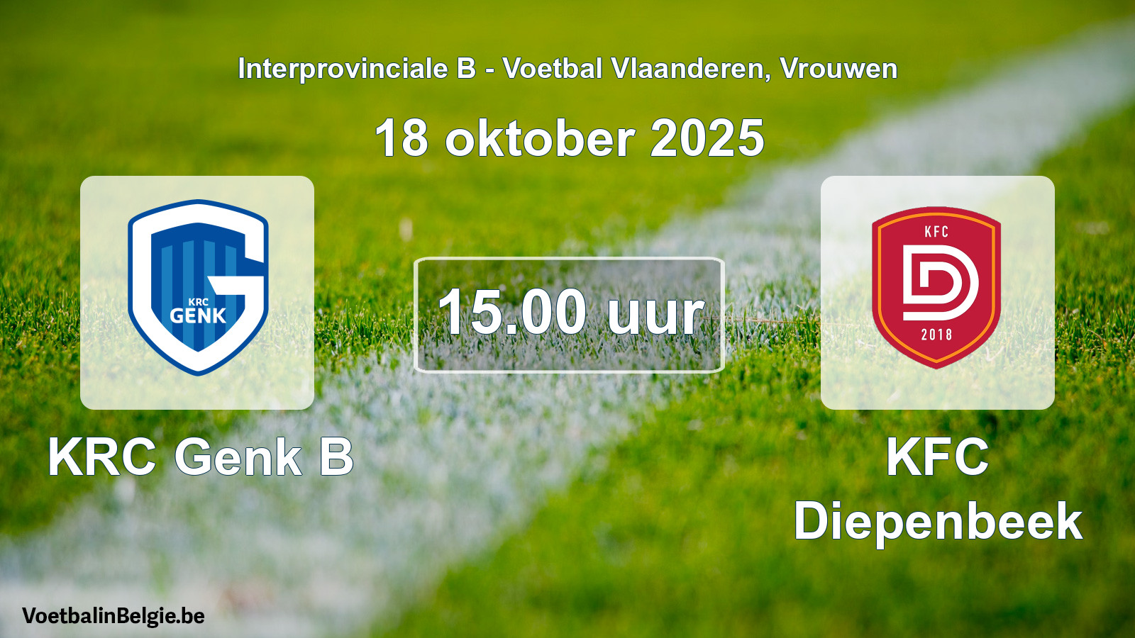 Scheduled match women football: KRC Genk B - KFC Diepenbeek (18 October 2025)