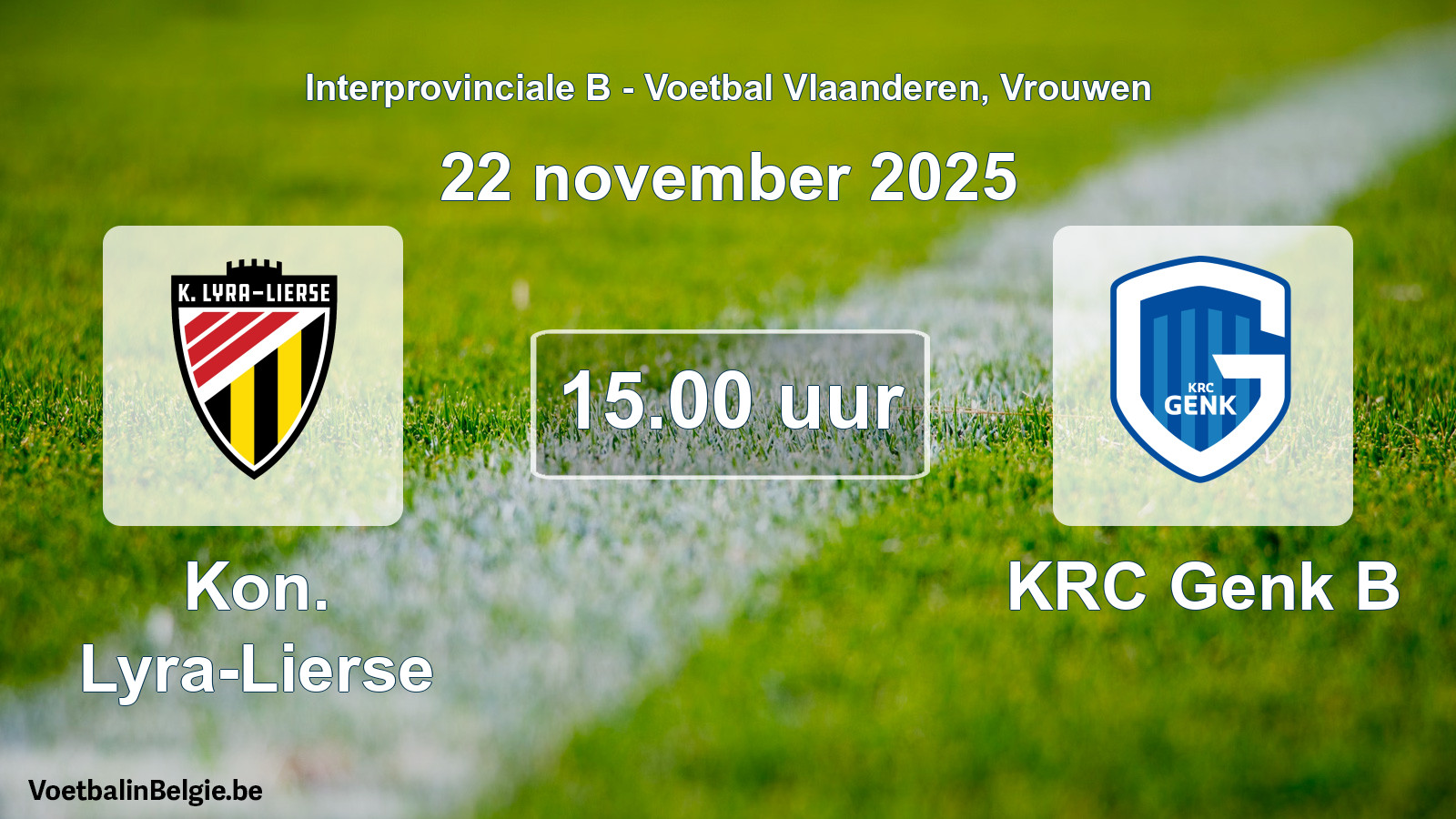 Scheduled match women football: Kon. Lyra-Lierse - KRC Genk B (22 November 2025)