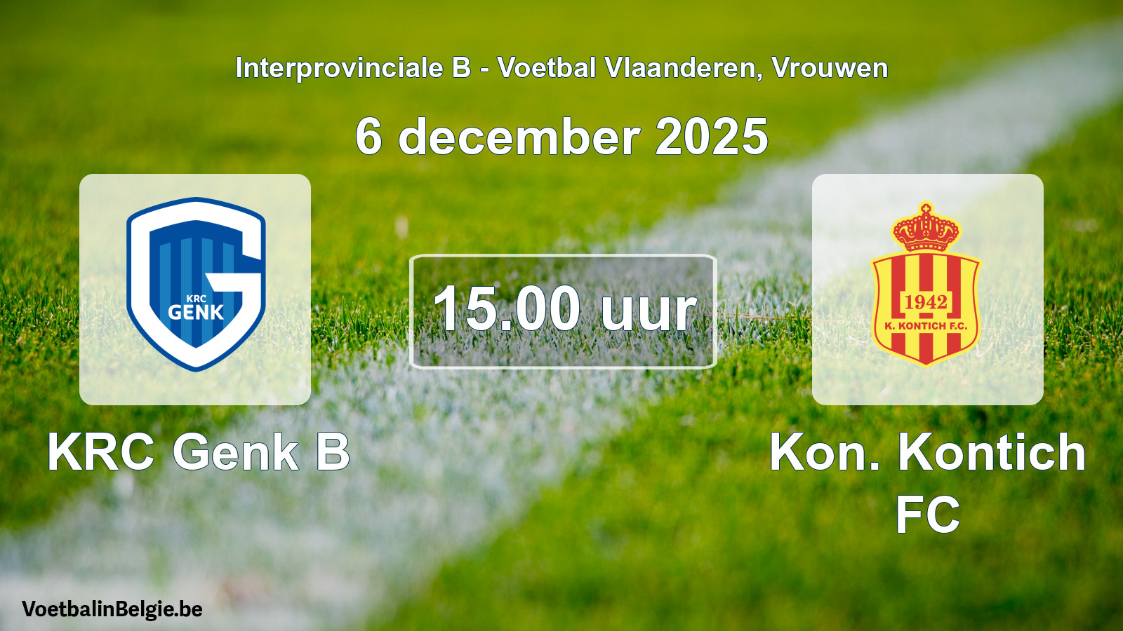 Scheduled match women football: KRC Genk B - Kon. Kontich FC (6 December 2025)