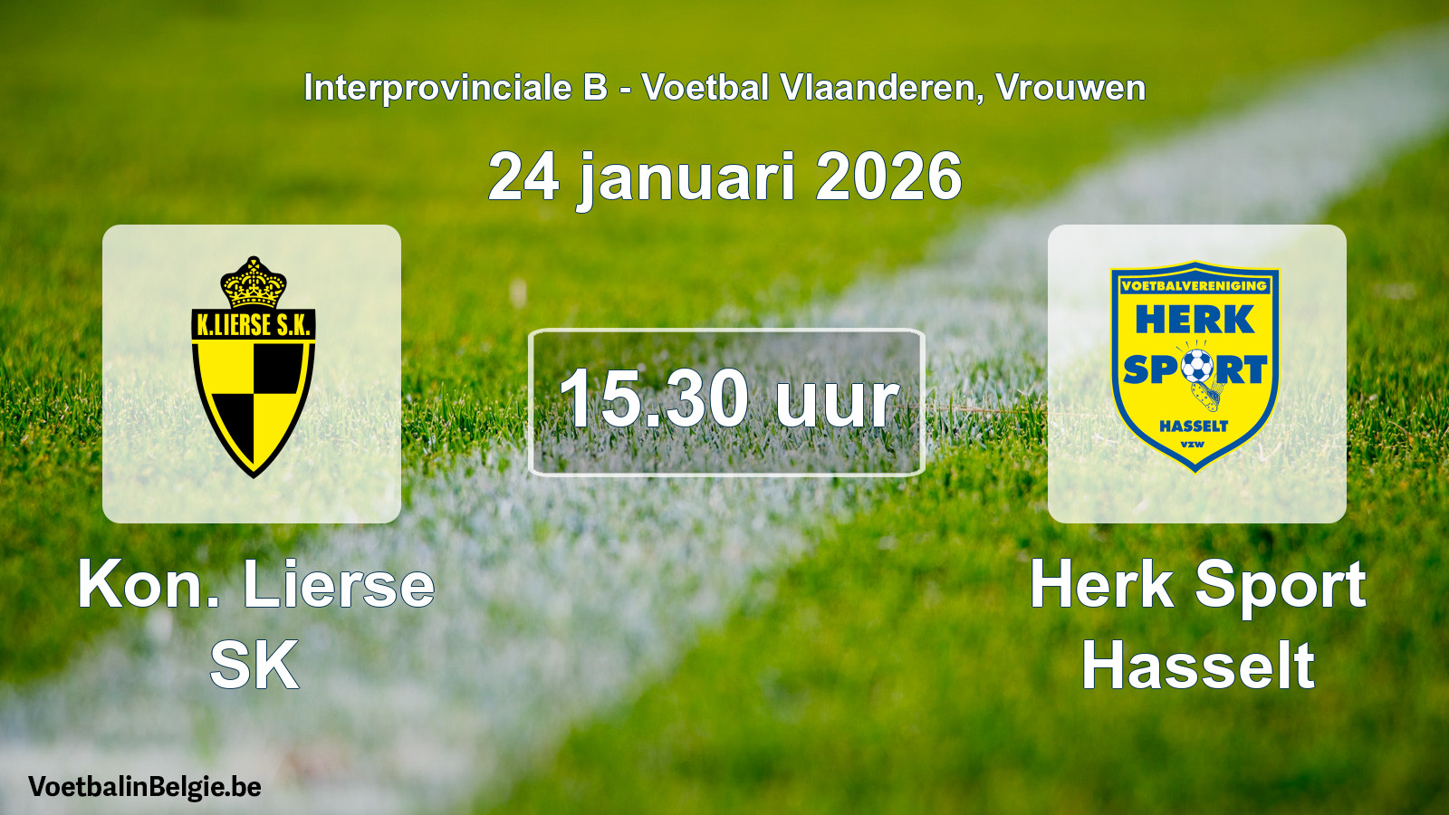 Geplande wedstrijd vrouwenvoetbal: Kon. Lierse SK - Herk Sport Hasselt (24 januari 2026)