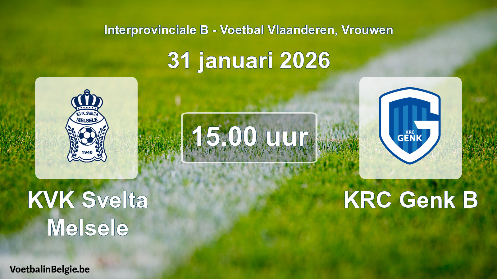Scheduled match women football: KVK Svelta Melsele - KRC Genk B (31 January 2026)