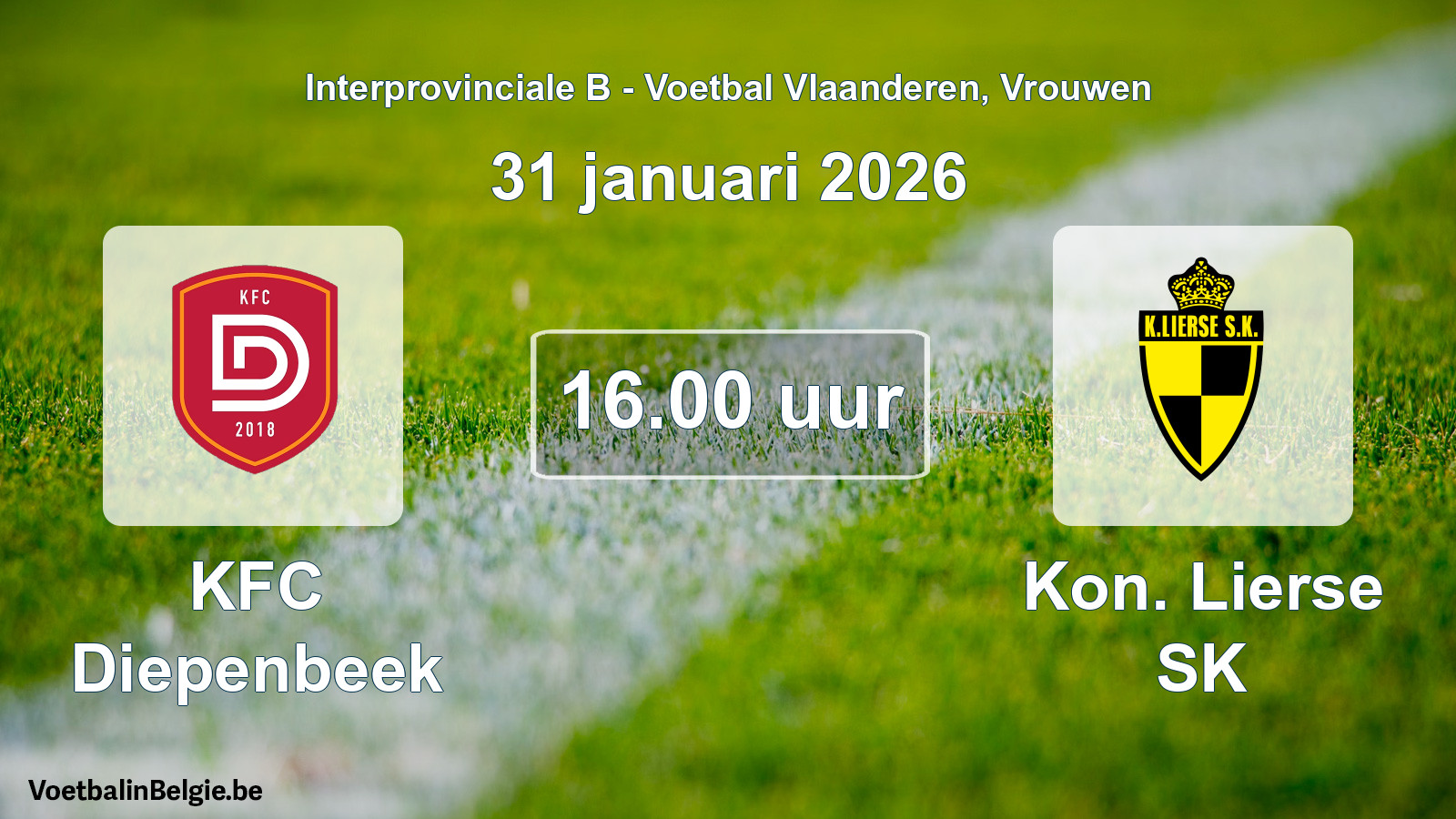 Scheduled match women football: KFC Diepenbeek - Kon. Lierse SK (31 January 2026)