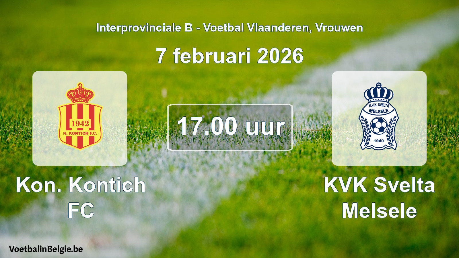 Scheduled match women football: Kon. Kontich FC - KVK Svelta Melsele (7 February 2026)