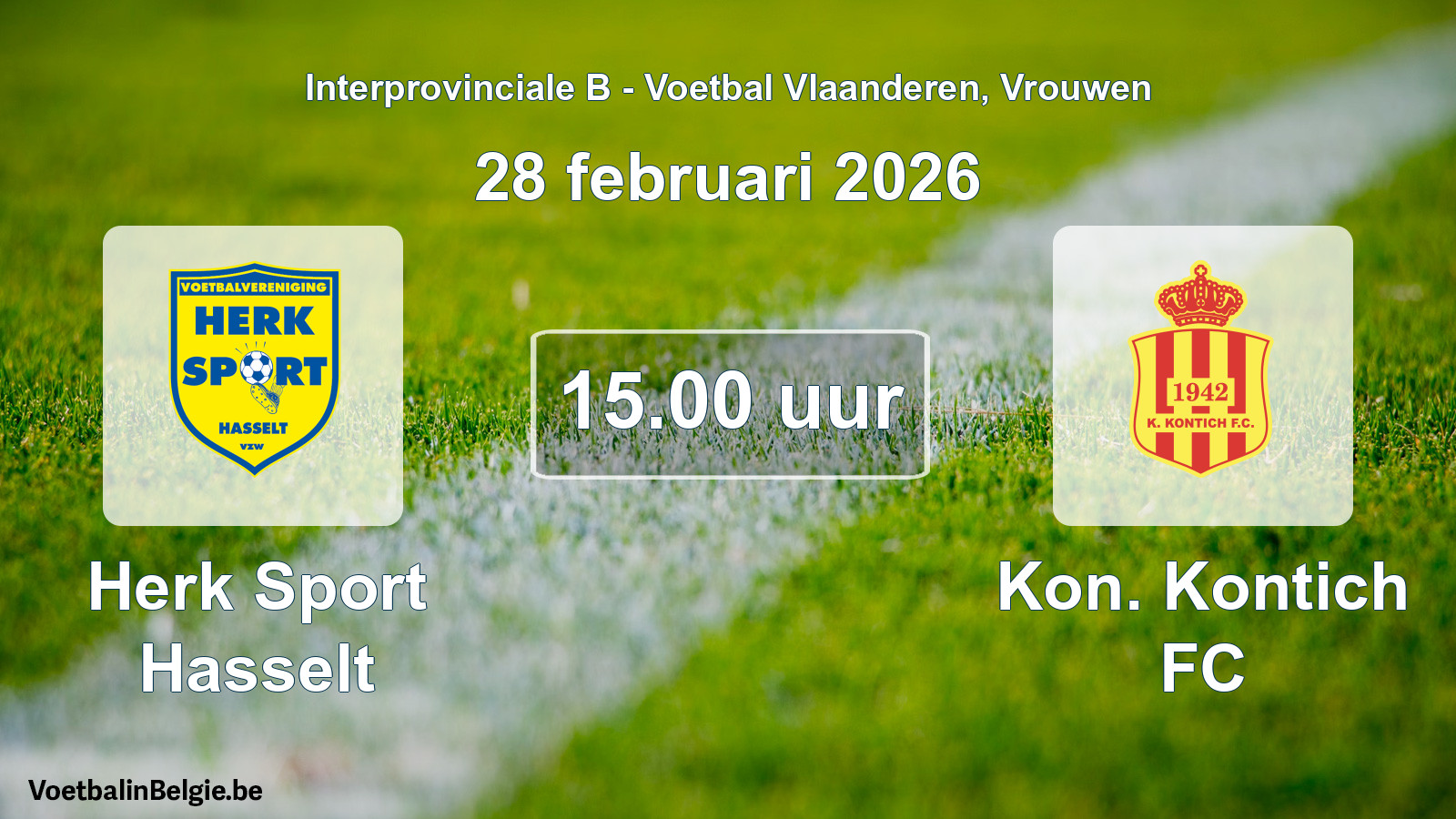 Geplande wedstrijd vrouwenvoetbal: Herk Sport Hasselt - Kon. Kontich FC (28 februari 2026)