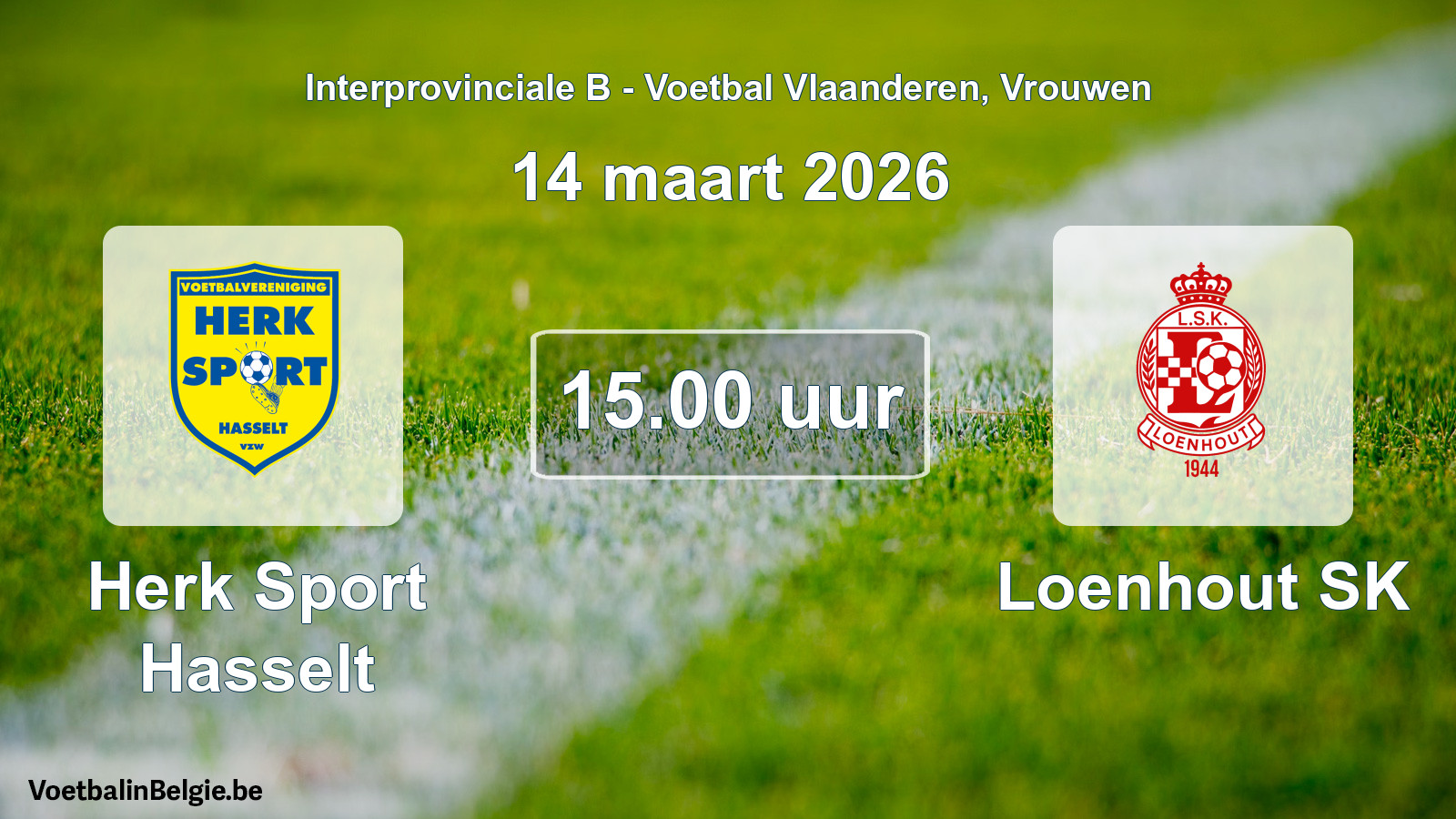 Geplande wedstrijd vrouwenvoetbal: Herk Sport Hasselt - Loenhout SK (14 maart 2026)