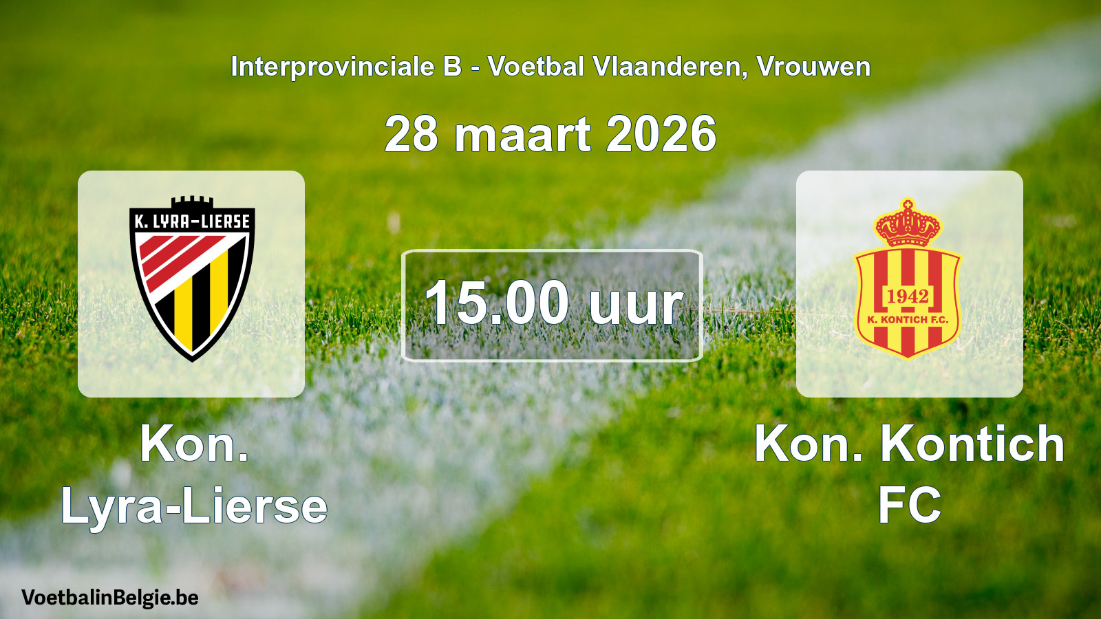 Scheduled match women football: Kon. Lyra-Lierse - Kon. Kontich FC (28 March 2026)