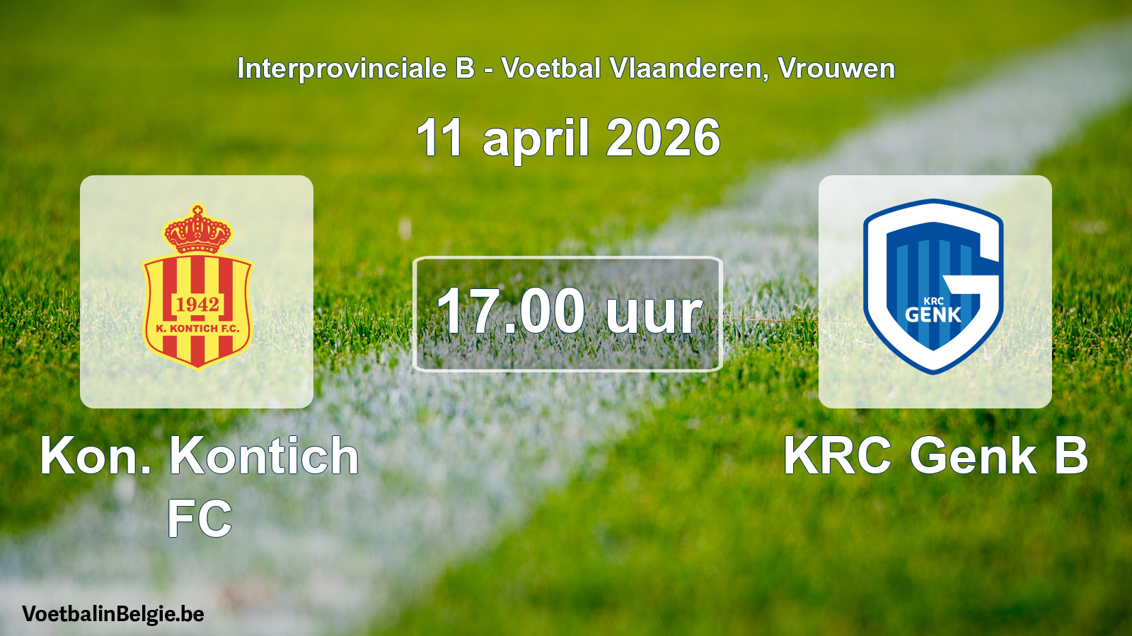 Scheduled match women football: Kon. Kontich FC - KRC Genk B (11 April 2026)