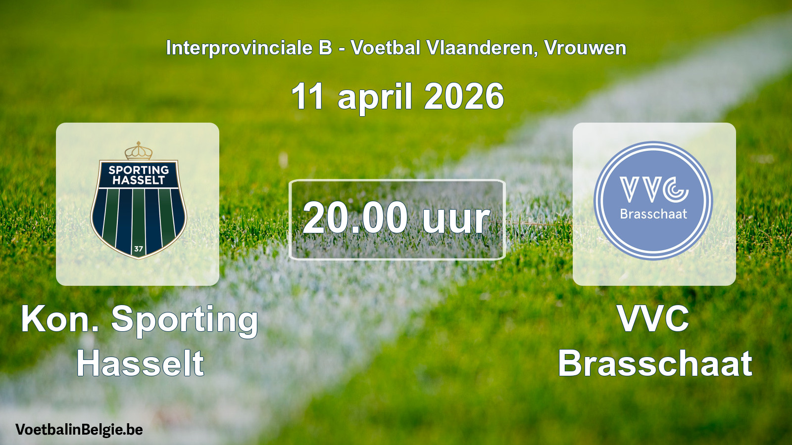 Match prévu football femmes: Kon. Sporting Hasselt - VVC Brasschaat (11 avril 2026)
