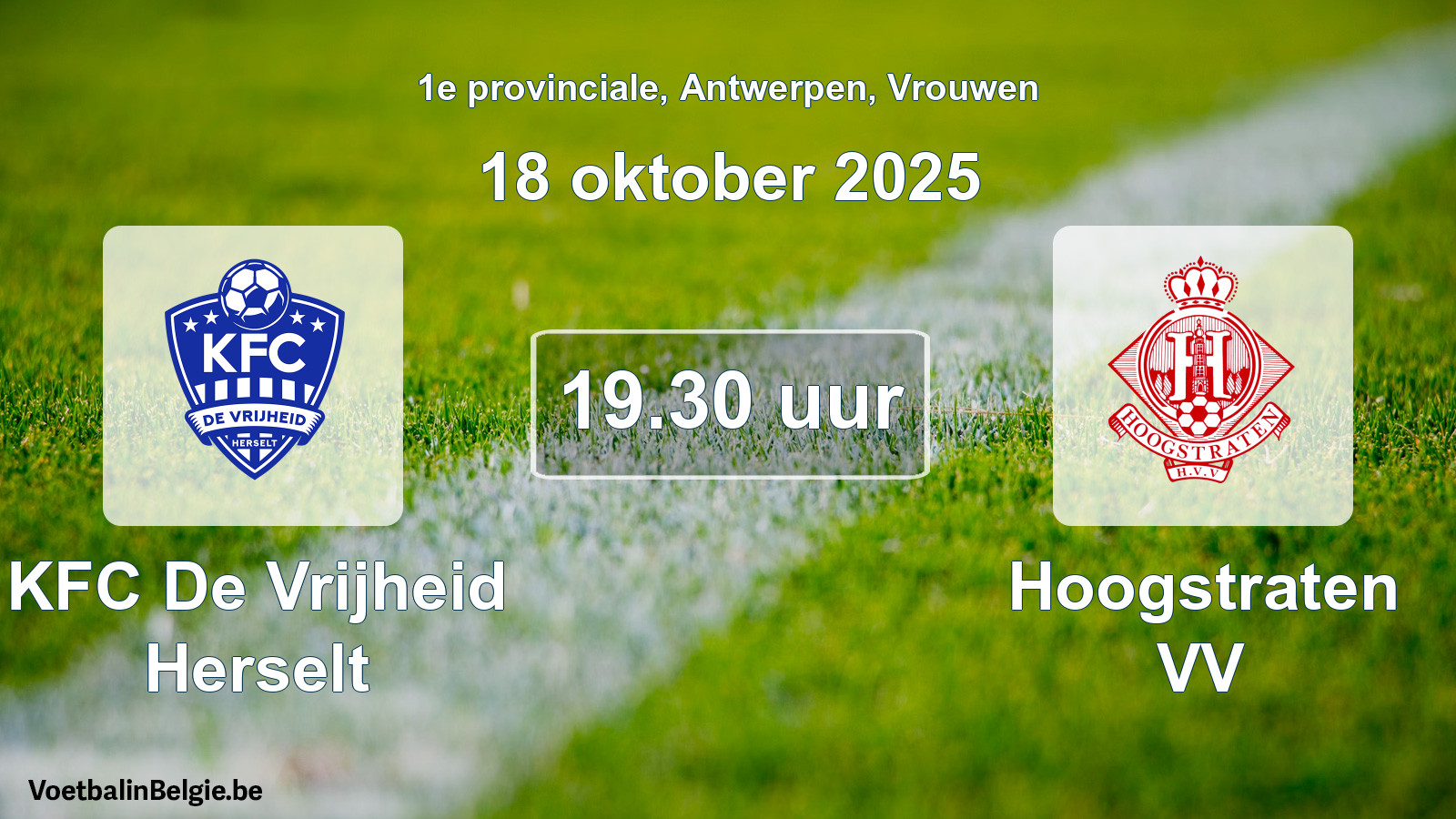 Scheduled match women football: KFC De Vrijheid Herselt - Hoogstraten VV (18 October 2025)
