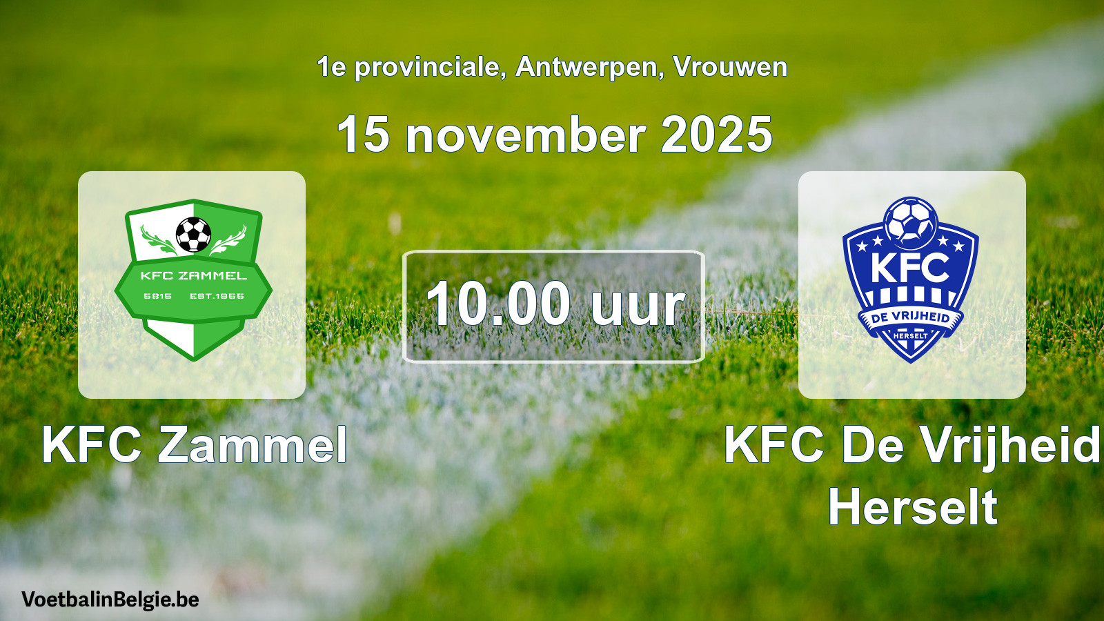 Scheduled match women football: KFC Zammel - KFC De Vrijheid Herselt (15 November 2025)