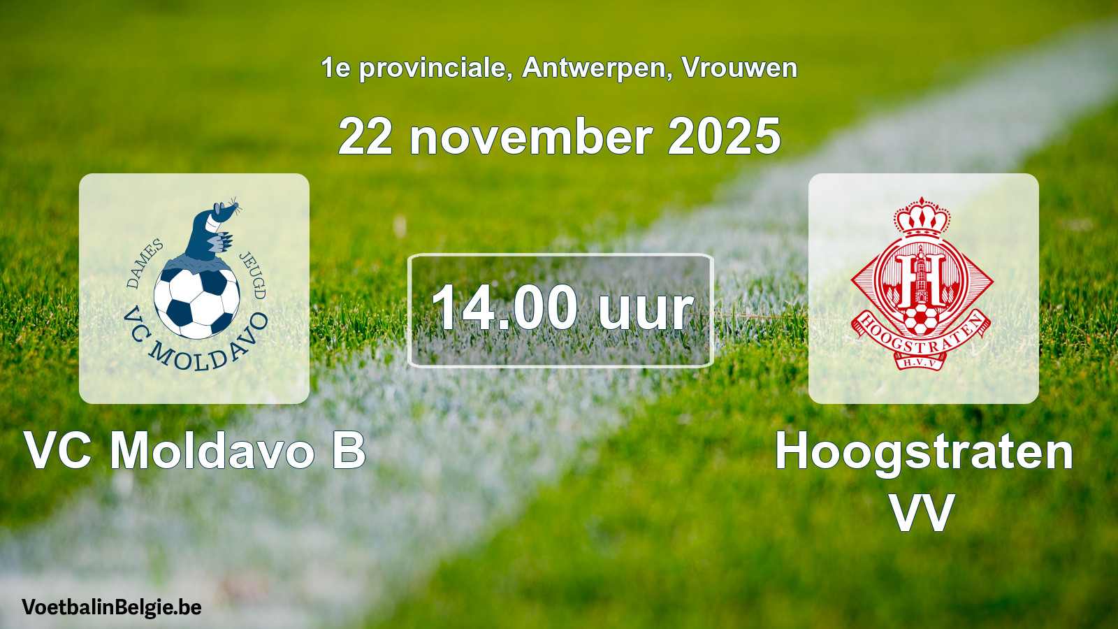 Scheduled match women football: VC Moldavo B - Hoogstraten VV (22 November 2025)