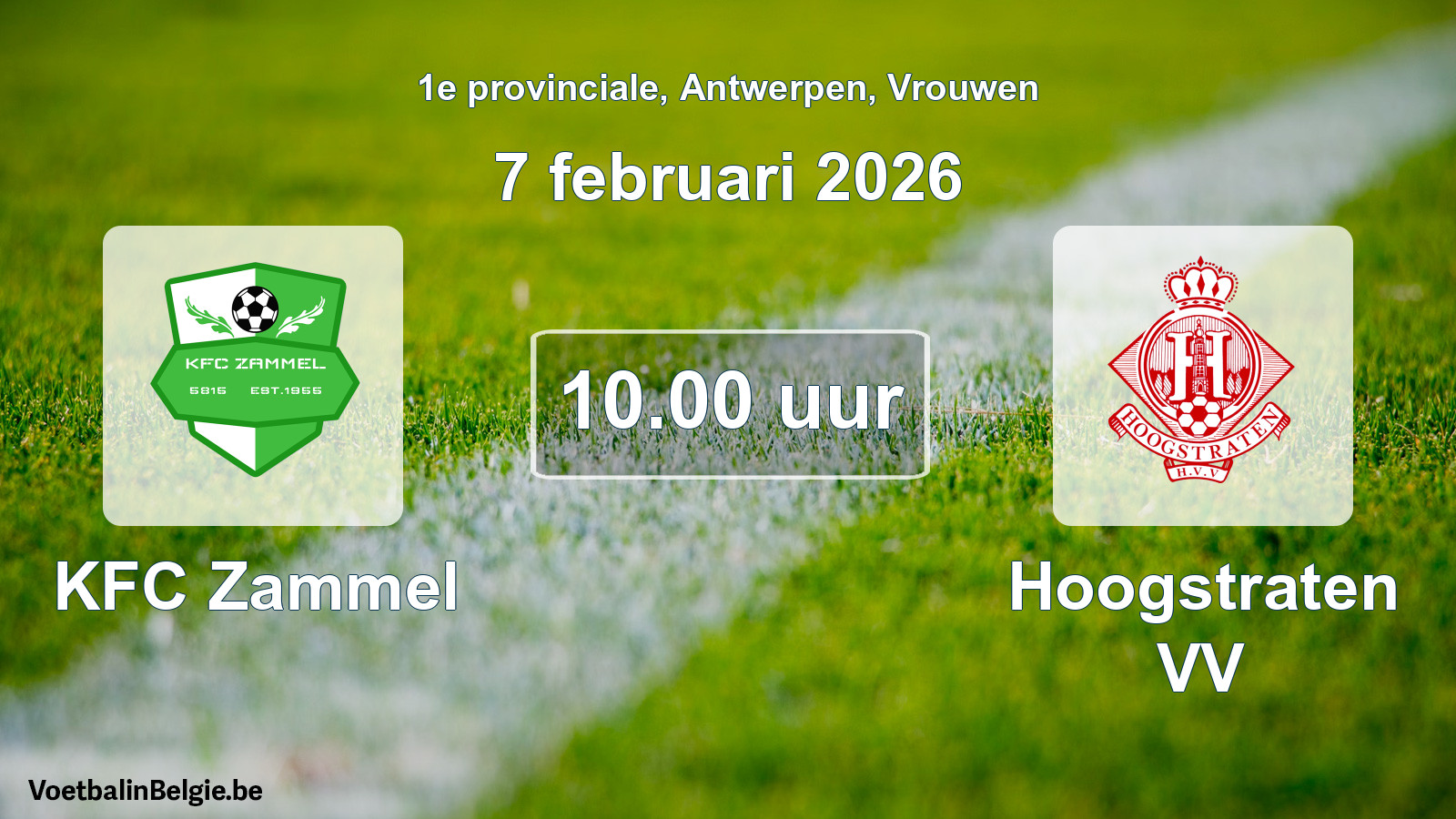 Scheduled match women football: KFC Zammel - Hoogstraten VV (7 February 2026)