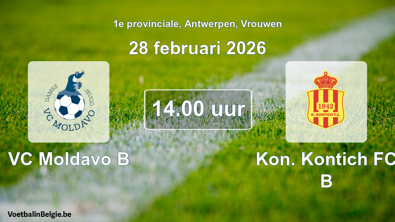 Scheduled match women football: VC Moldavo B - Kon. Kontich FC B (28 February 2026)