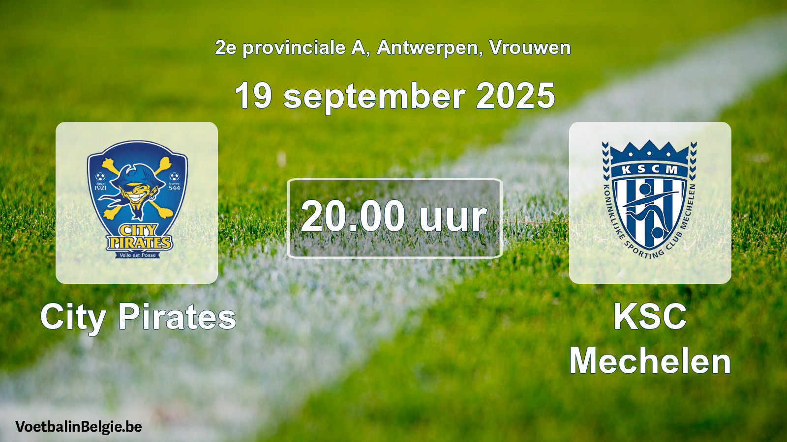 Scheduled match women football: City Pirates - KSC Mechelen (19 September 2025)
