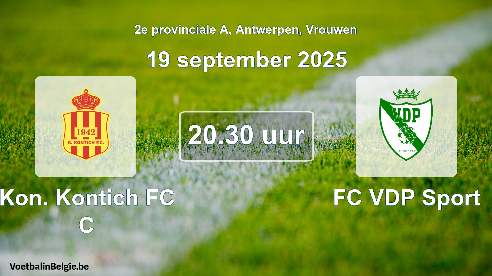 Scheduled match women football: Kon. Kontich FC C - FC VDP Sport (19 September 2025)