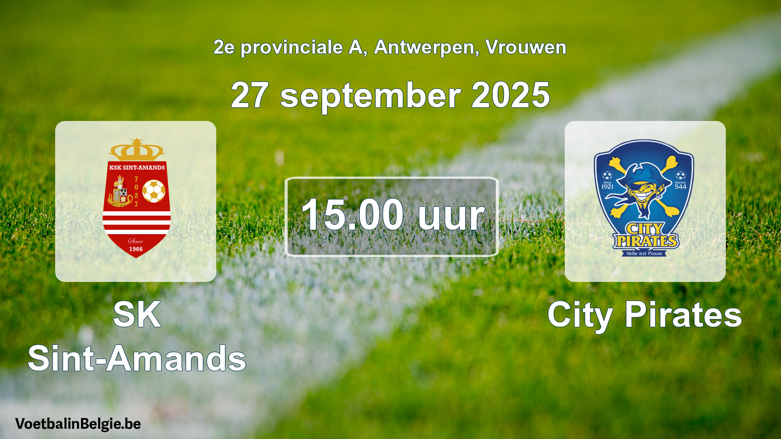 Scheduled match women football: SK Sint-Amands - City Pirates (27 September 2025)