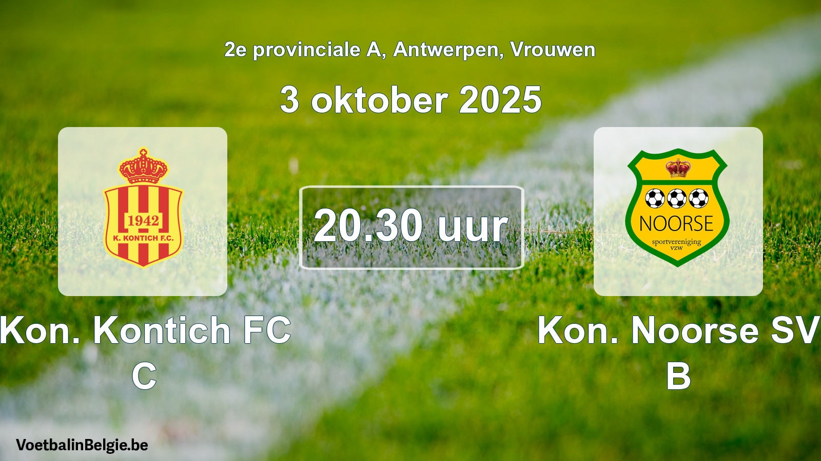 Scheduled match women football: Kon. Kontich FC C - Kon. Noorse SV B (3 October 2025)