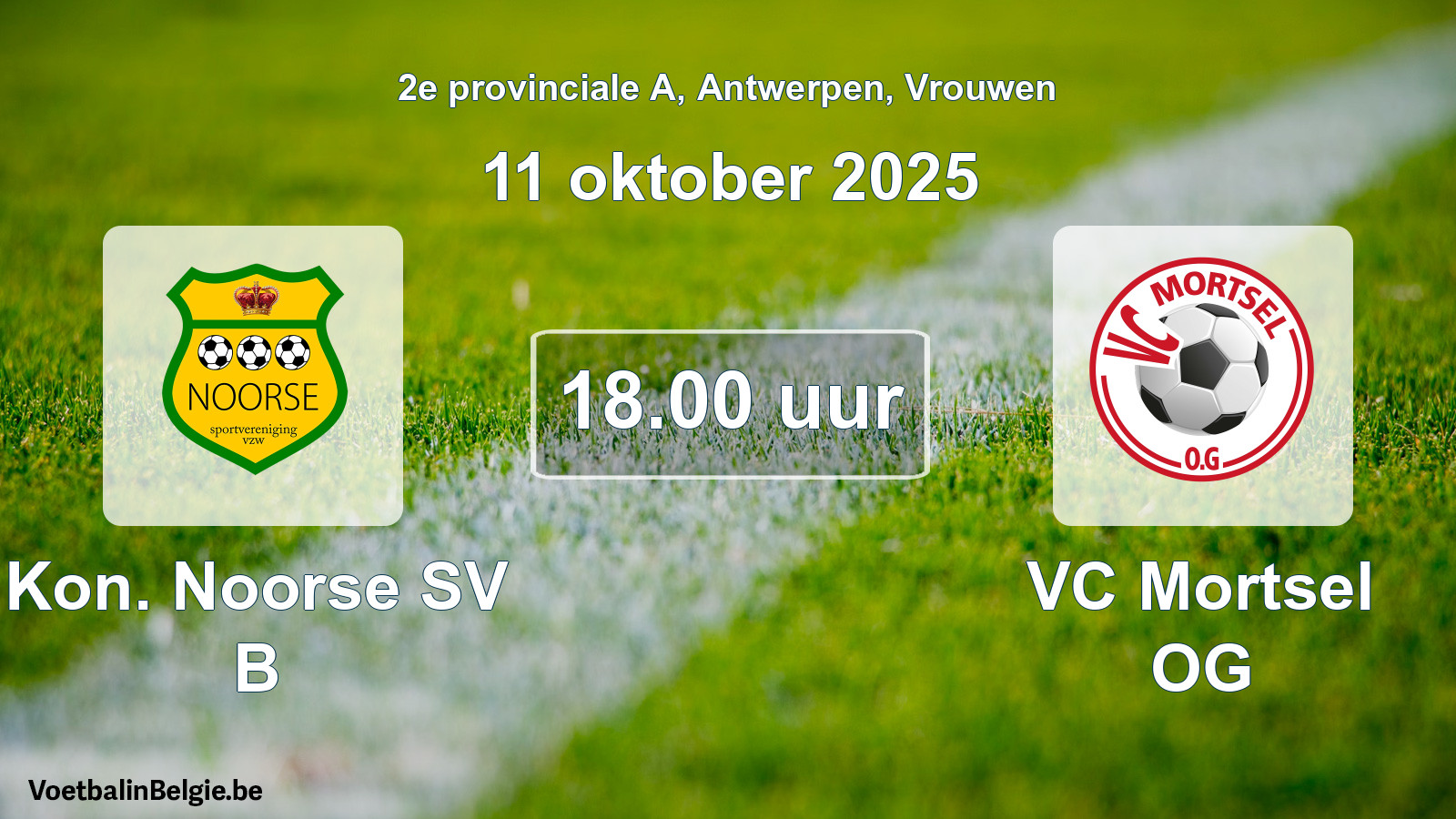 Scheduled match women football: Kon. Noorse SV B - VC Mortsel OG (11 October 2025)
