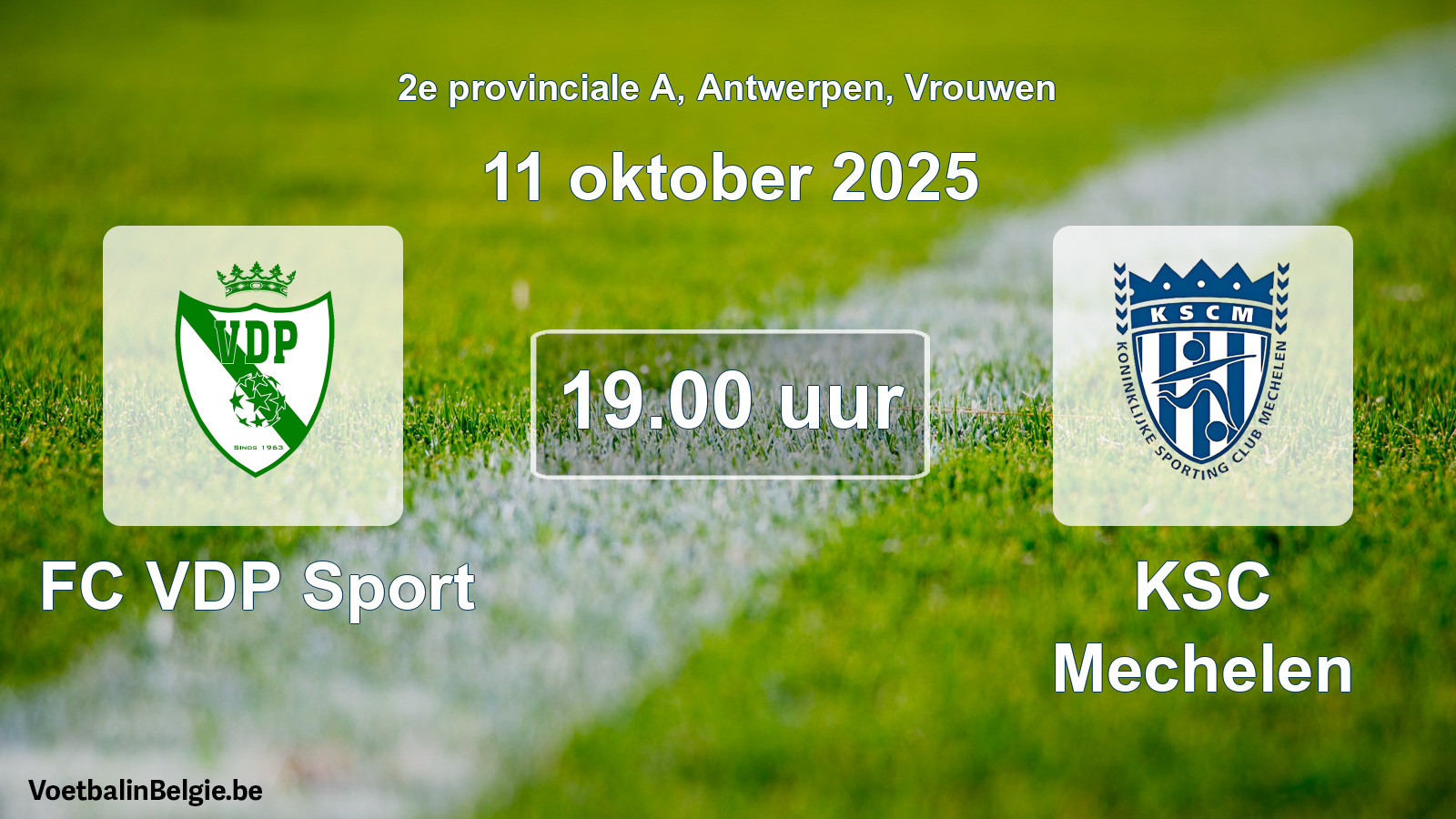 Scheduled match women football: FC VDP Sport - KSC Mechelen (11 October 2025)