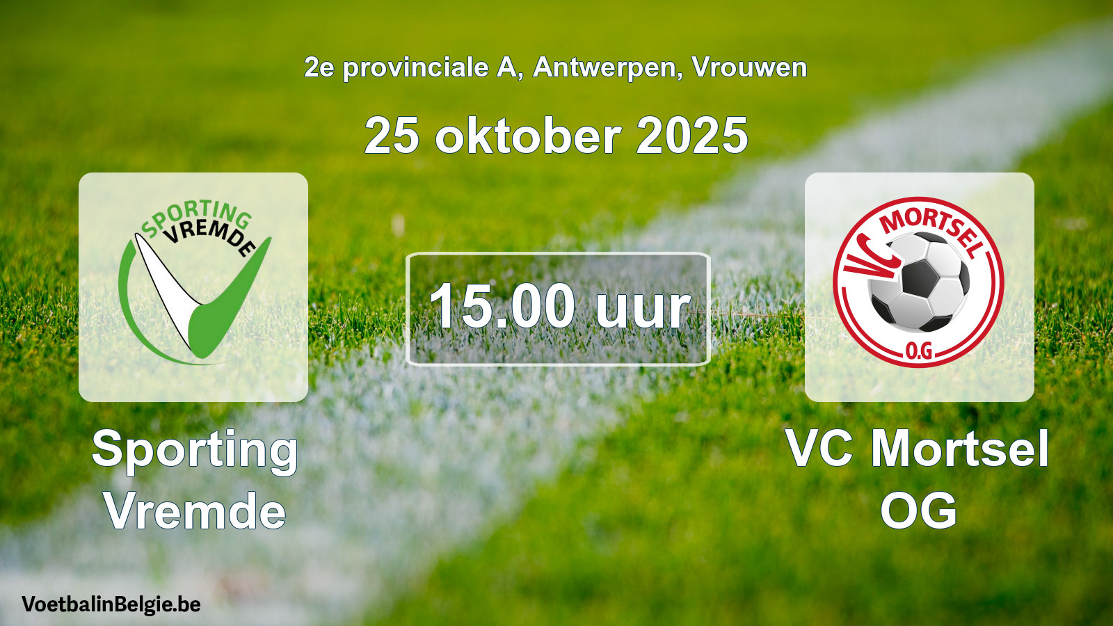 Scheduled match women football: Sporting Vremde - VC Mortsel OG (25 October 2025)