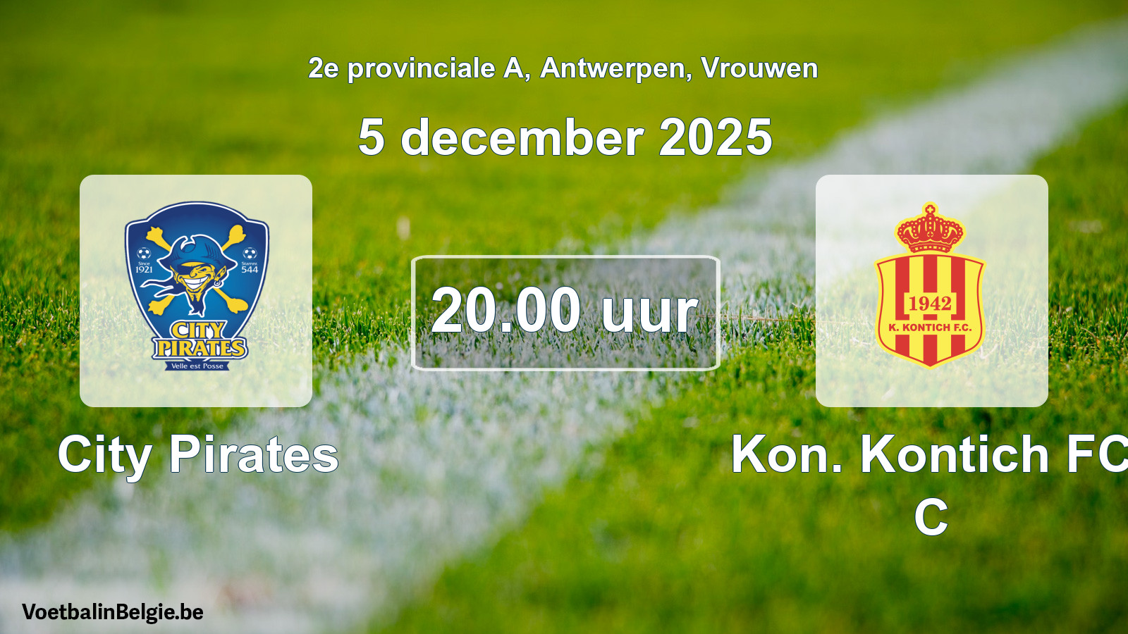 Scheduled match women football: City Pirates - Kon. Kontich FC C (5 December 2025)