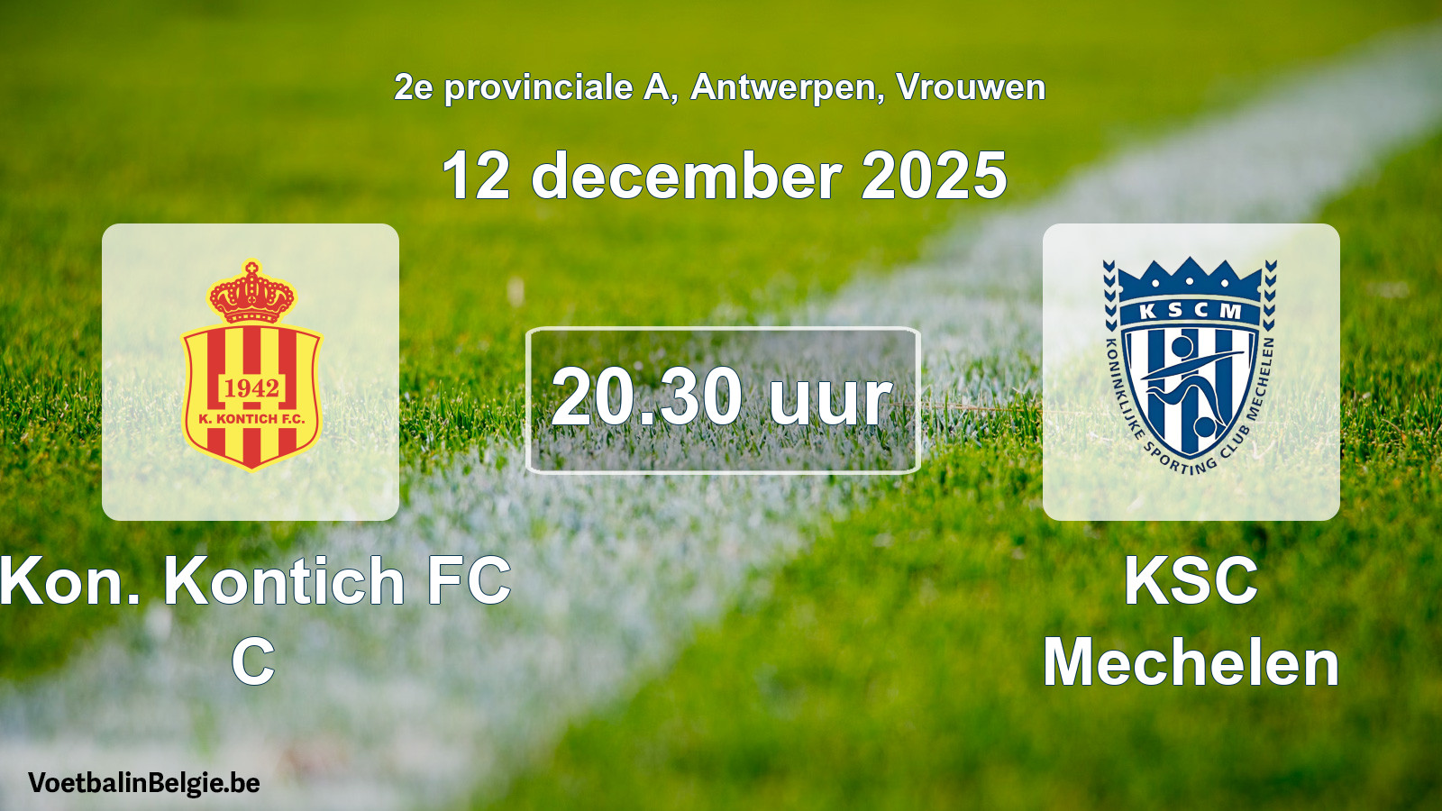 Scheduled match women football: Kon. Kontich FC C - KSC Mechelen (12 December 2025)