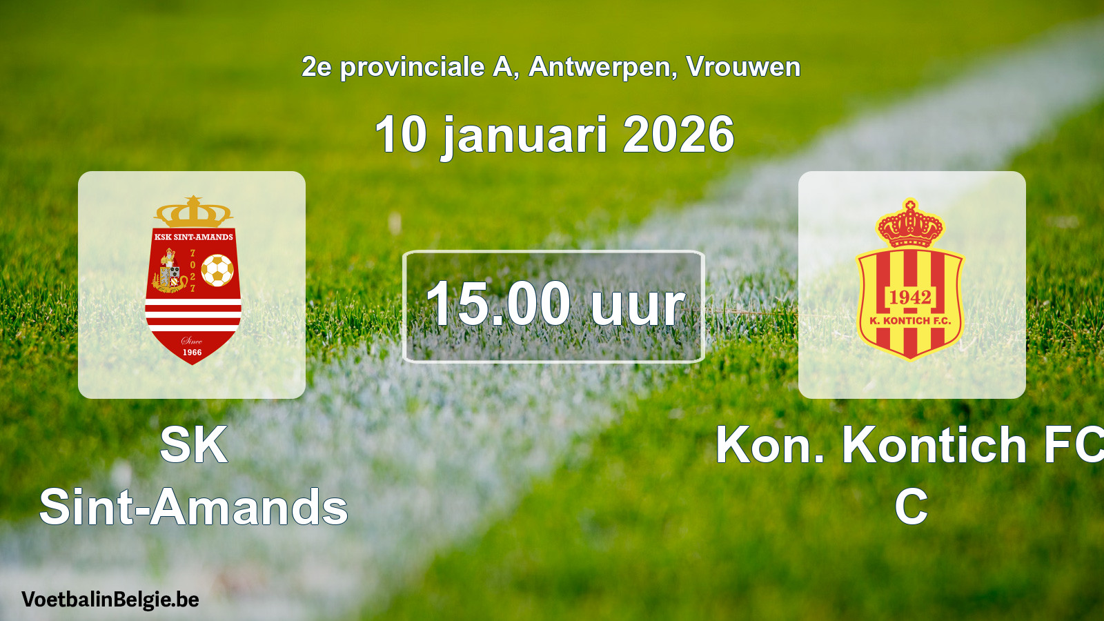 Scheduled match women football: SK Sint-Amands - Kon. Kontich FC C (10 January 2026)