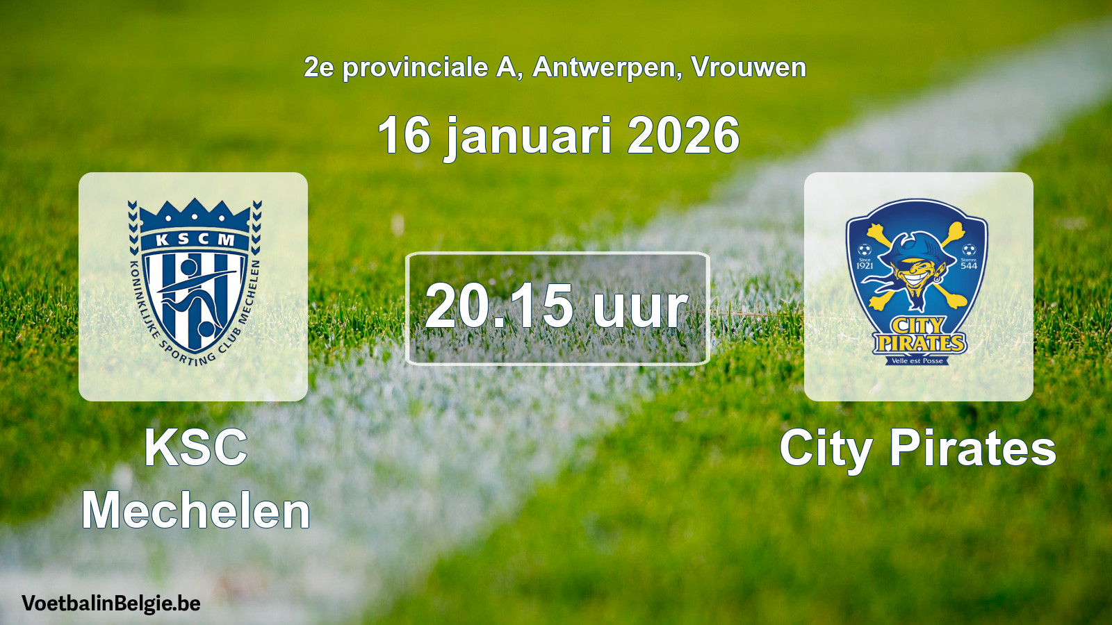 Scheduled match women football: KSC Mechelen - City Pirates (16 January 2026)