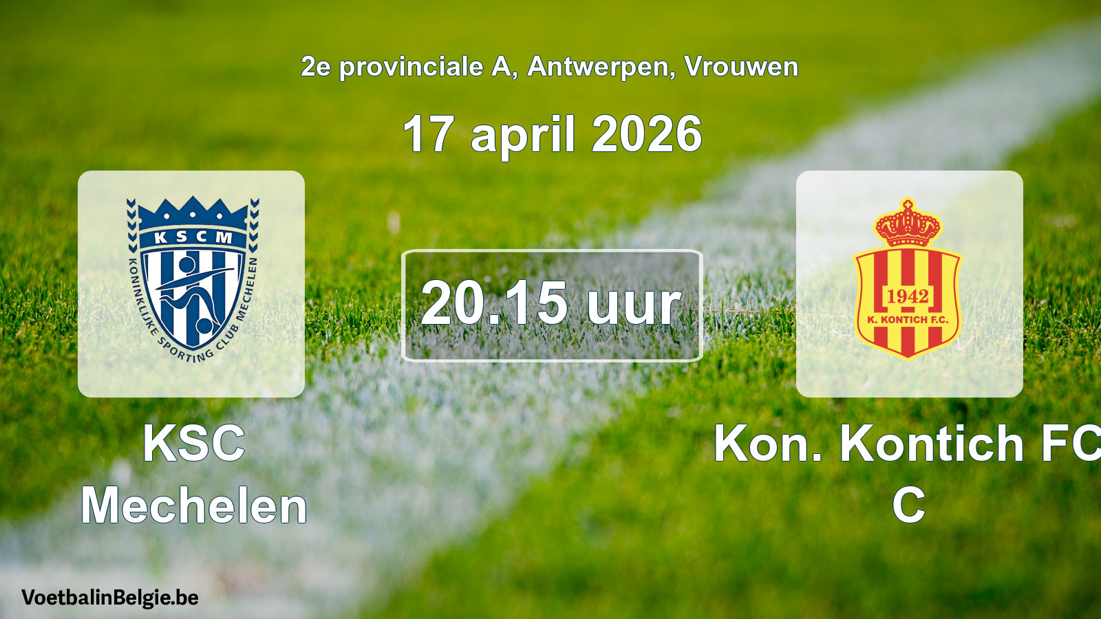 Scheduled match women football: KSC Mechelen - Kon. Kontich FC C (17 April 2026)