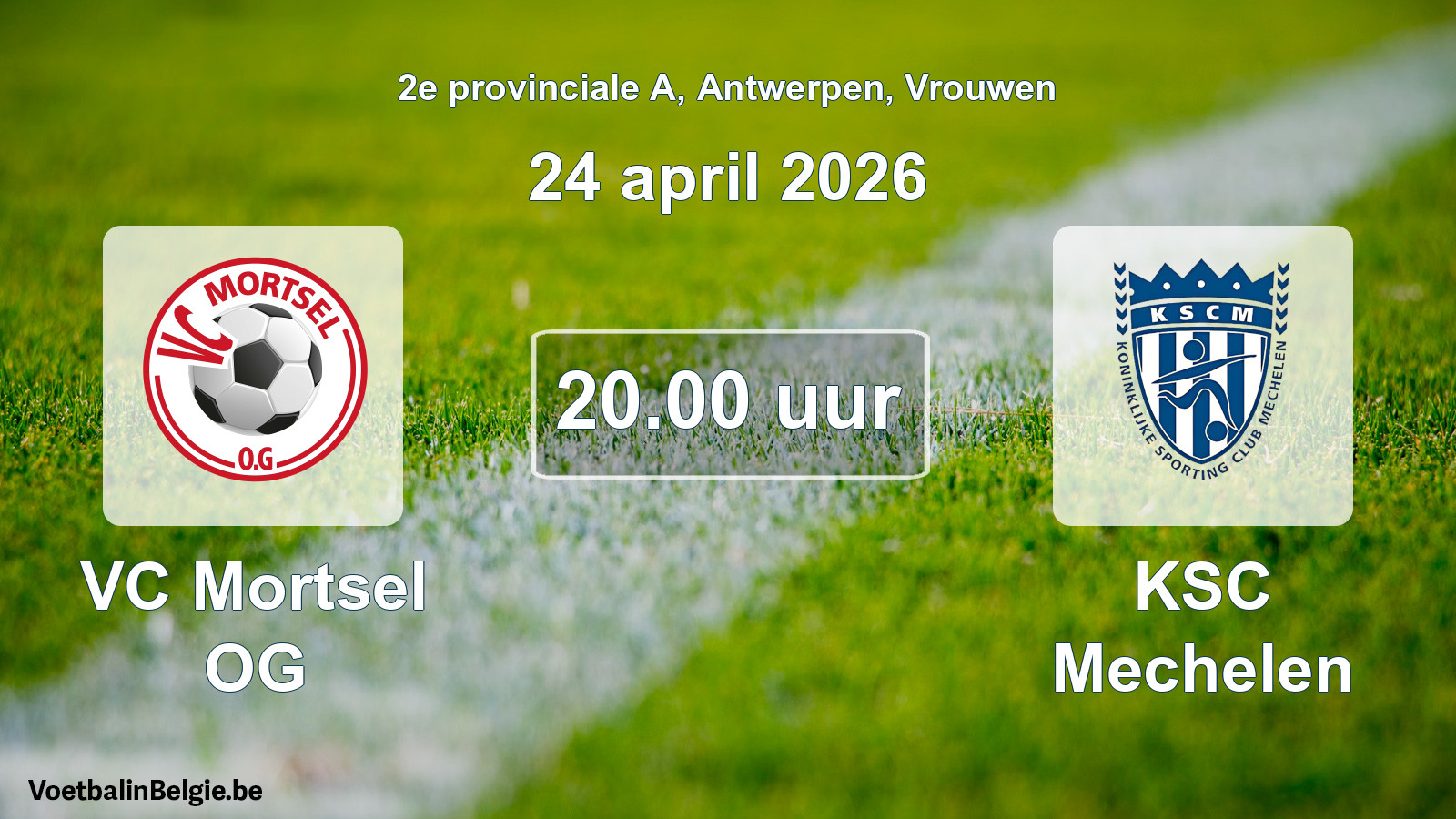 Scheduled match women football: VC Mortsel OG - KSC Mechelen (24 April 2026)